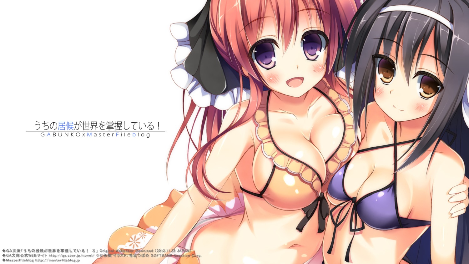 bikini cleavage nozomi_tsubame swimsuits wallpaper