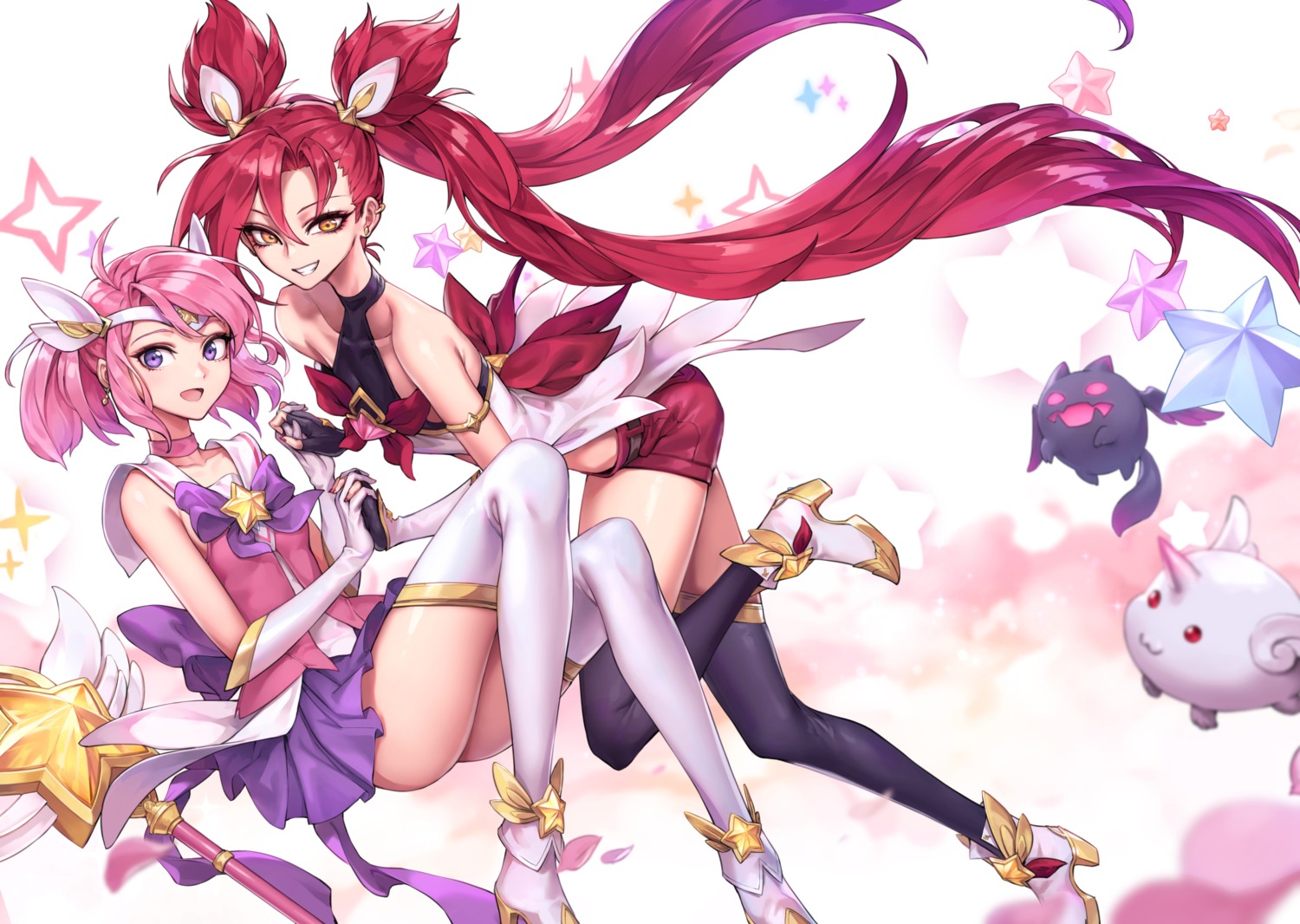 heels jinx league_of_legends luxanna_crownguard oopartz_yang thighhighs