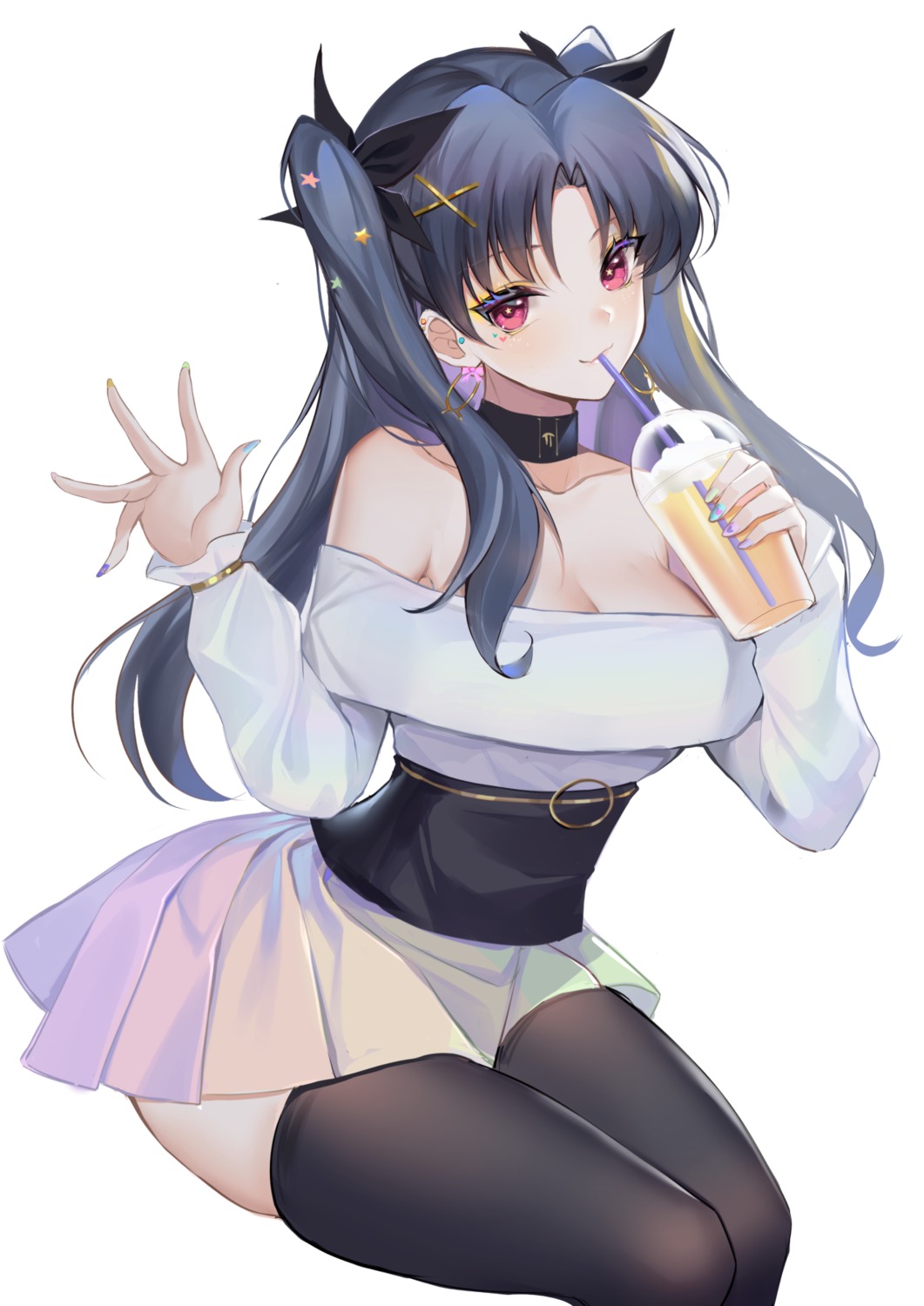 cleavage dress fate/grand_order ishtar_(fate/grand_order) kernel_killer no_bra thighhighs toosaka_rin