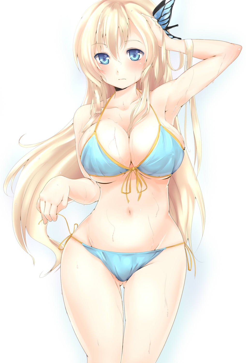 bikini boku_wa_tomodachi_ga_sukunai bottomline cleavage kashiwazaki_sena swimsuits underboob wet