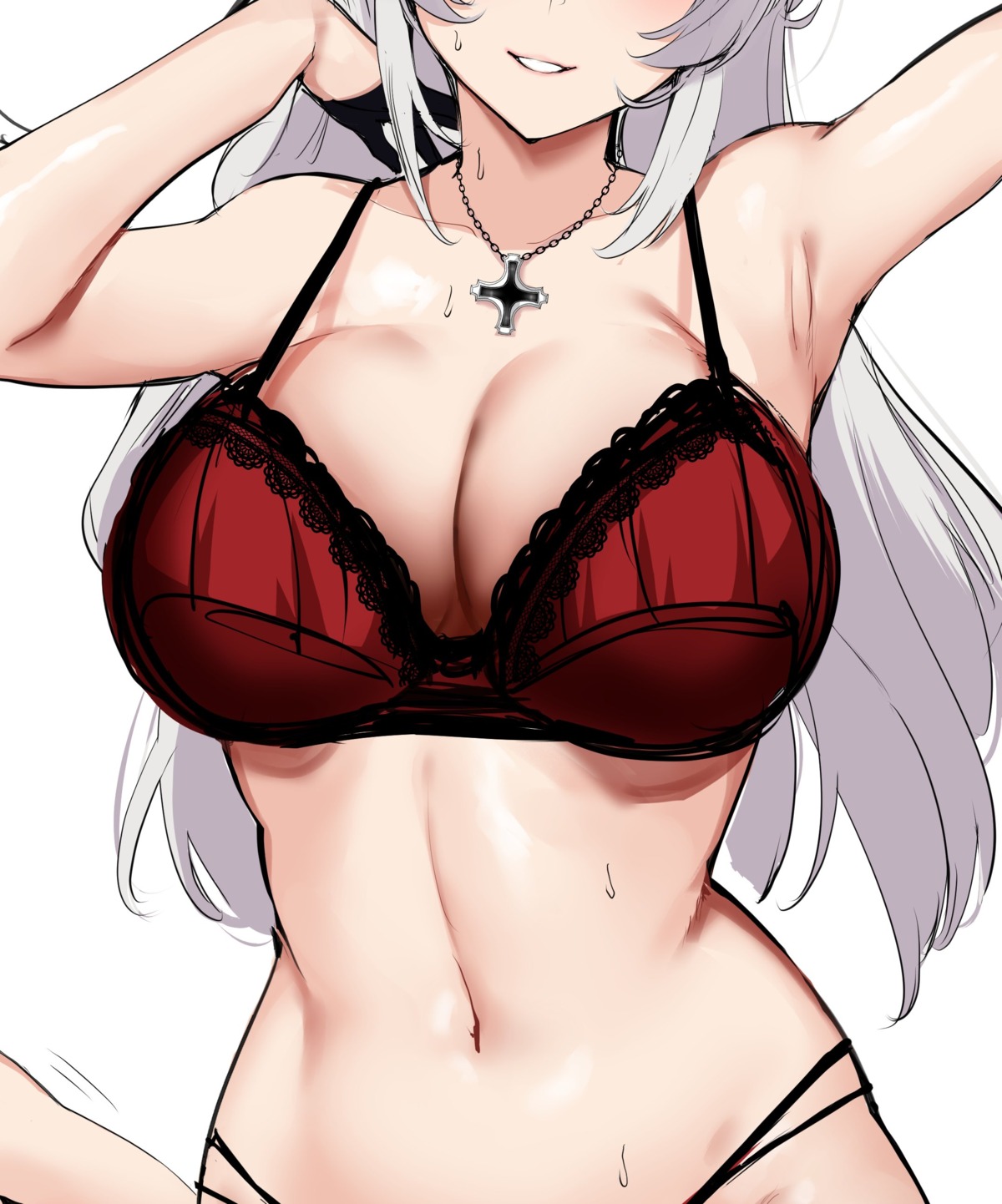 agetama azur_lane bra pantsu sketch yorck_(azur_lane)