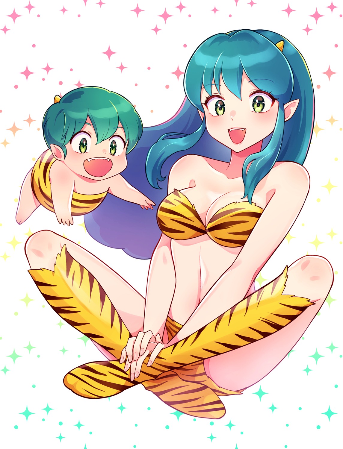 bikini feet horns junjonta lum pointy_ears swimsuits ten_(urusei_yatsura) urusei_yatsura