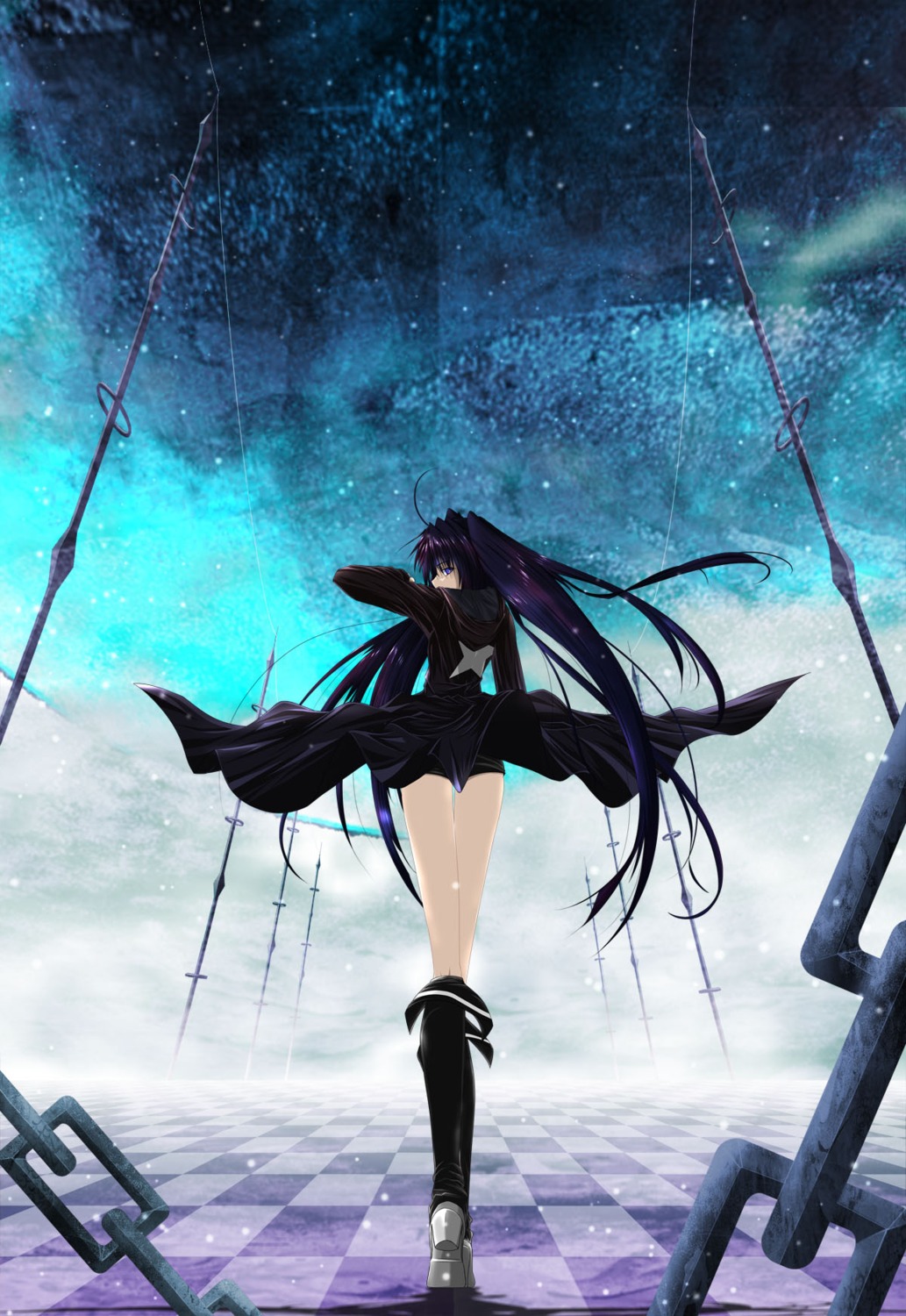 black_rock_shooter black_rock_shooter_(character) landscape moonmyth vocaloid