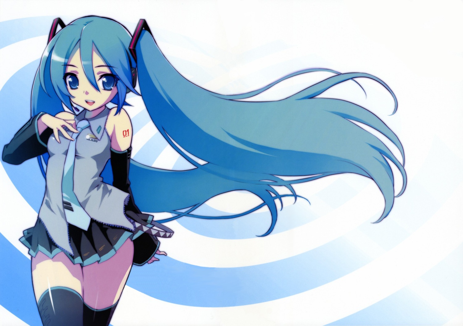 hatsune_miku menkuria thighhighs vocaloid