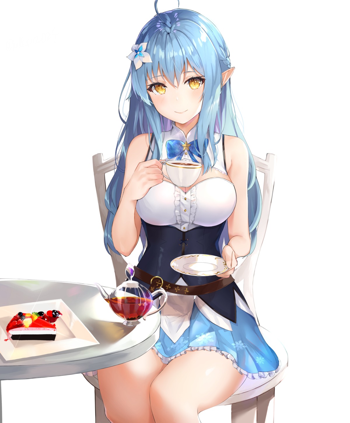 cleavage elf hololive hololive_english pointy_ears shiina_aoi yukihana_lamy