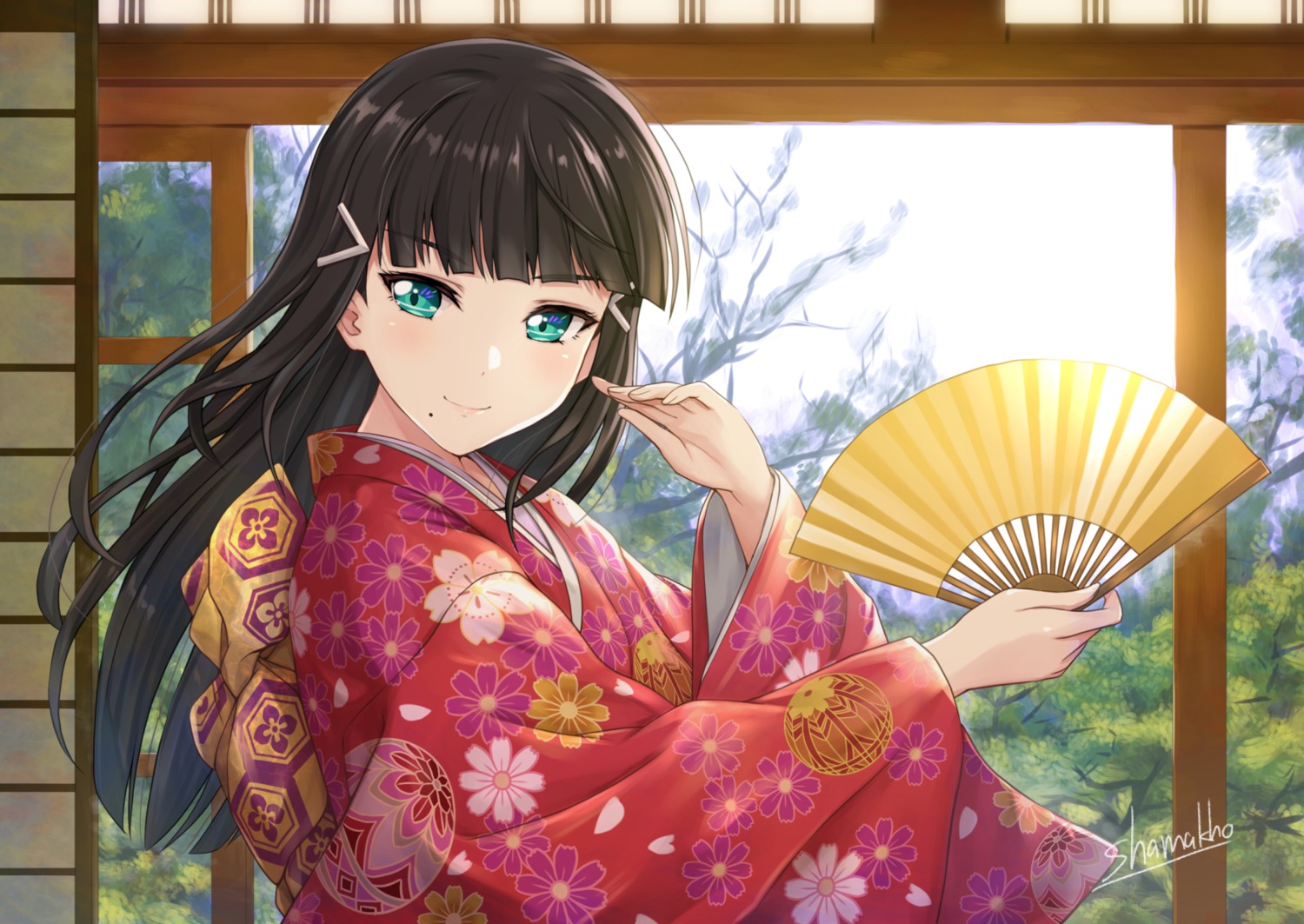 kimono kurosawa_dia love_live!_sunshine!! shamakho