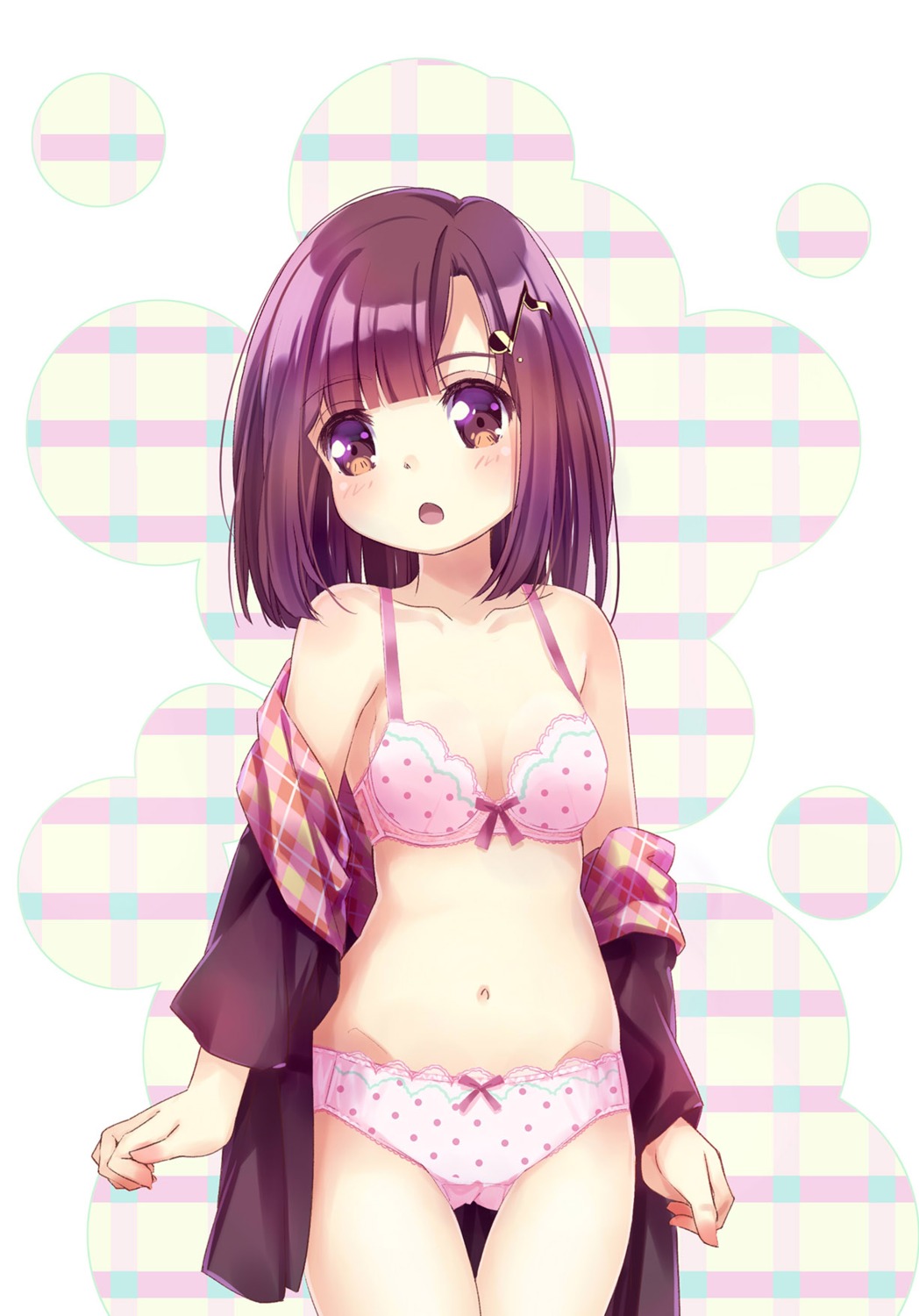 54hao bra cleavage open_shirt pantsu