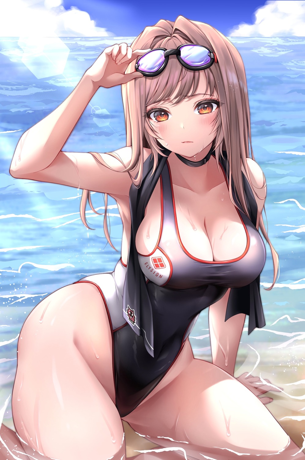 nikke_the_goddess_of_victory piyopiyomaru_(piyo8823) rapi_(nikke) swimsuits wet