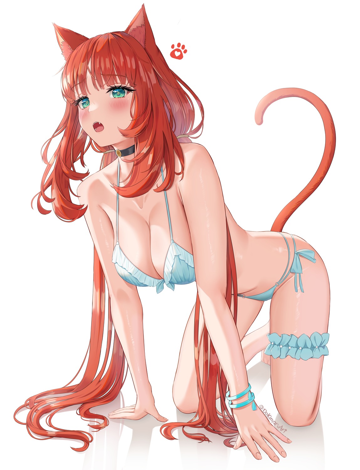 animal_ears bikini dokimaru garter genshin_impact nekomimi nilou swimsuits tail