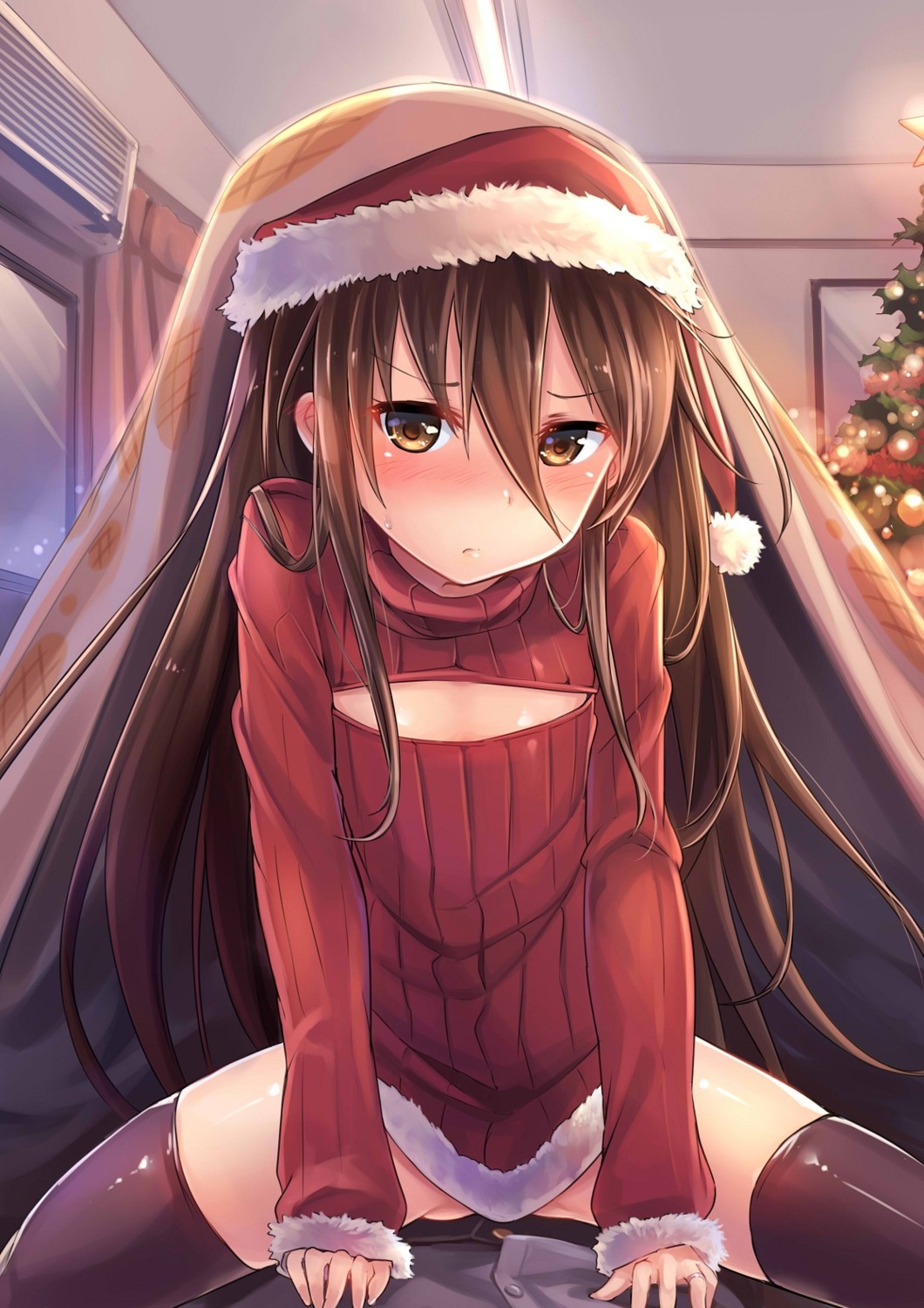 christmas ks shakugan_no_shana shana sweater thighhighs