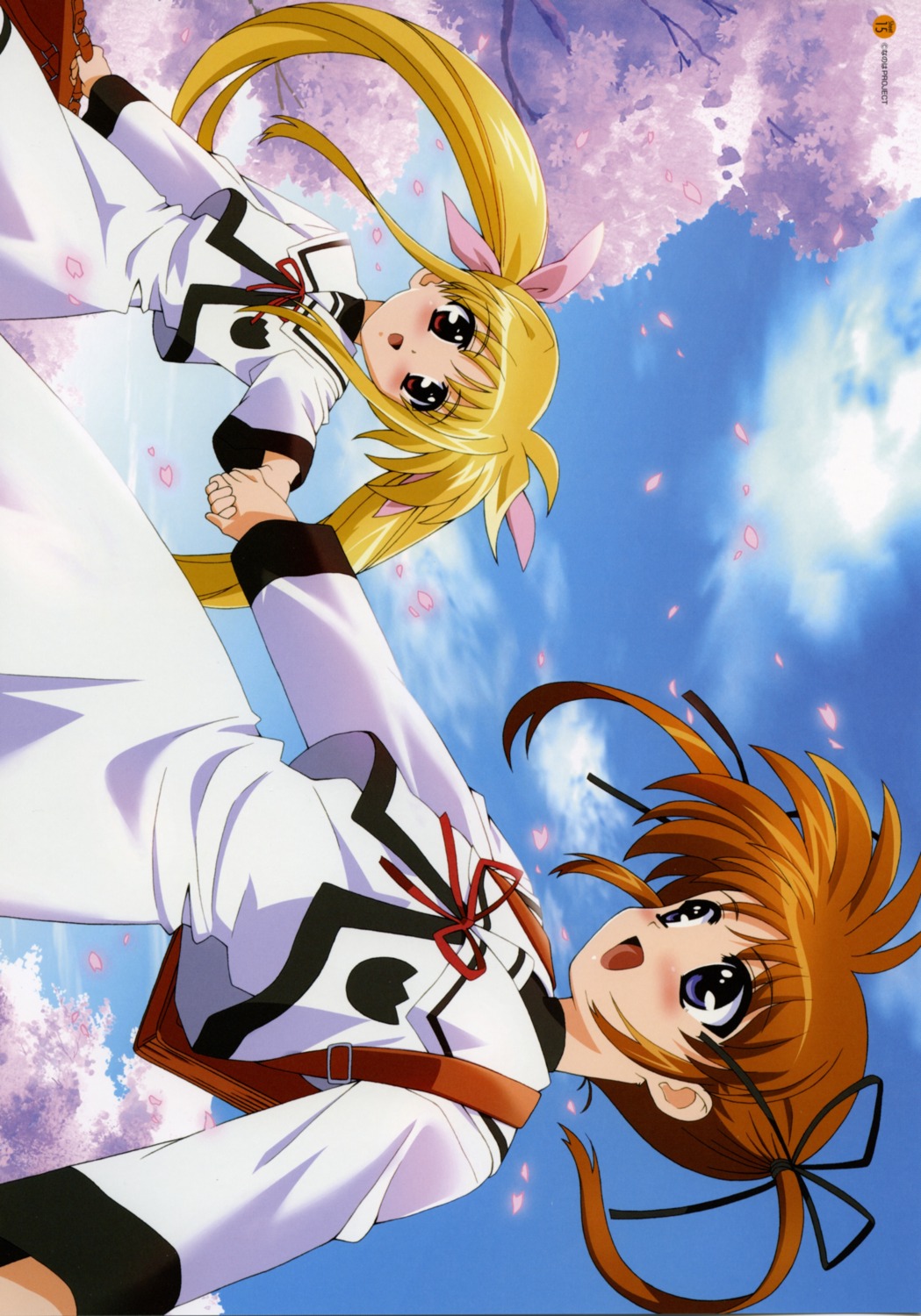 fate_testarossa mahou_shoujo_lyrical_nanoha mahou_shoujo_lyrical_nanoha_a's okuda_yasuhiro seifuku takamachi_nanoha