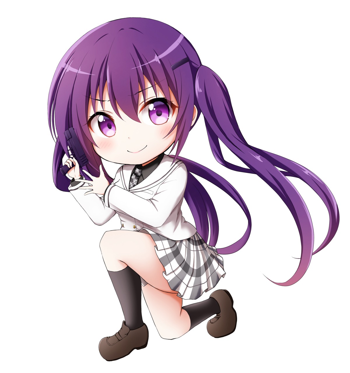 chibi gochuumon_wa_usagi_desu_ka? gun kuena seifuku skirt_lift tedeza_rize