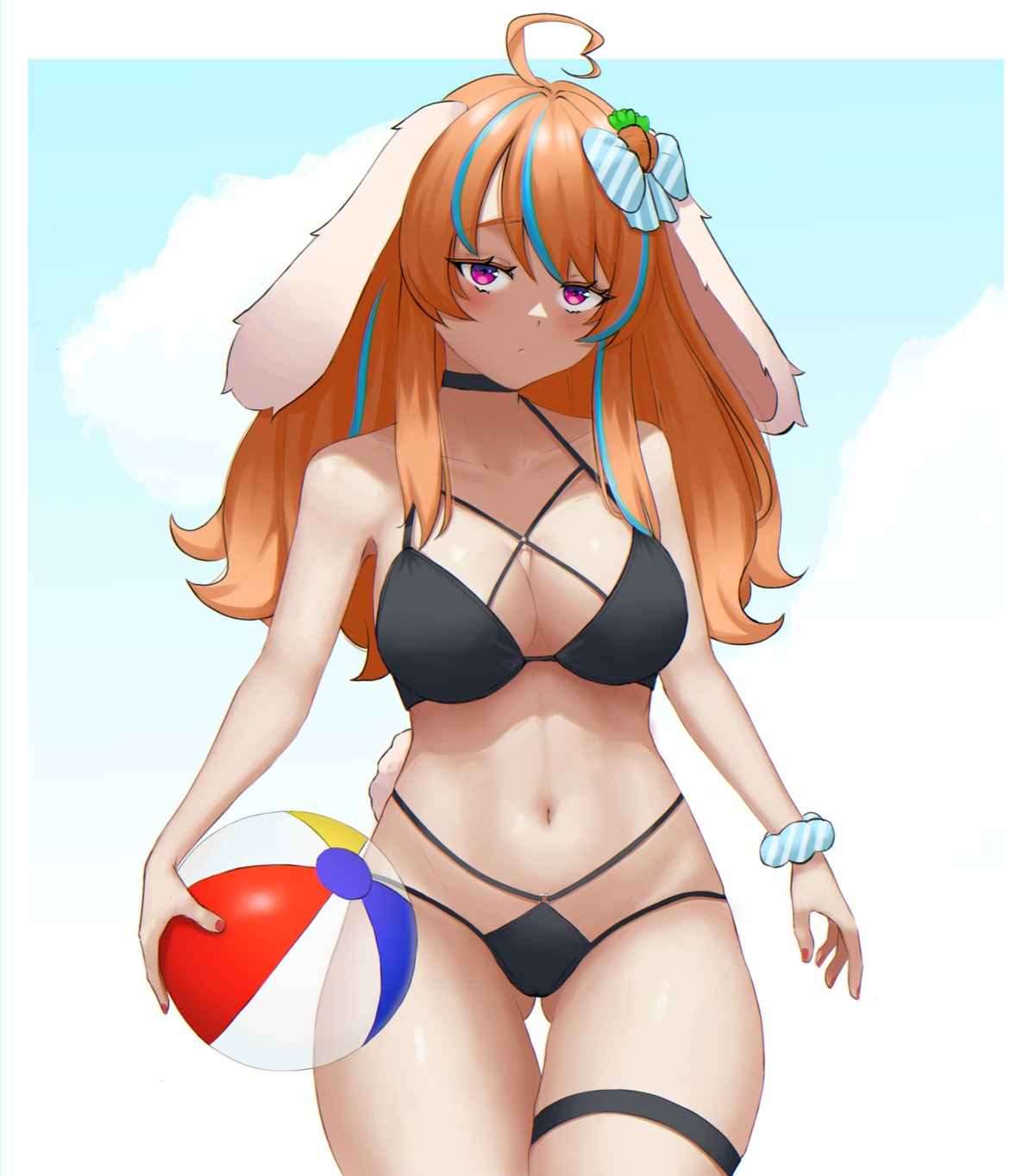 animal_ears bikini bunny_ears garter kershokart swimsuits tail