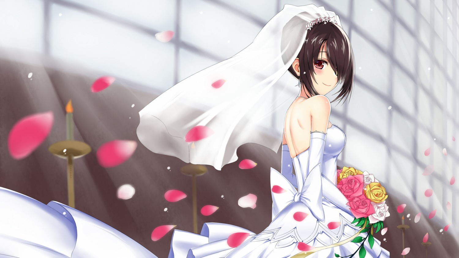 date_a_live dress heterochromia tokisaki_kurumi wedding_dress z1npool