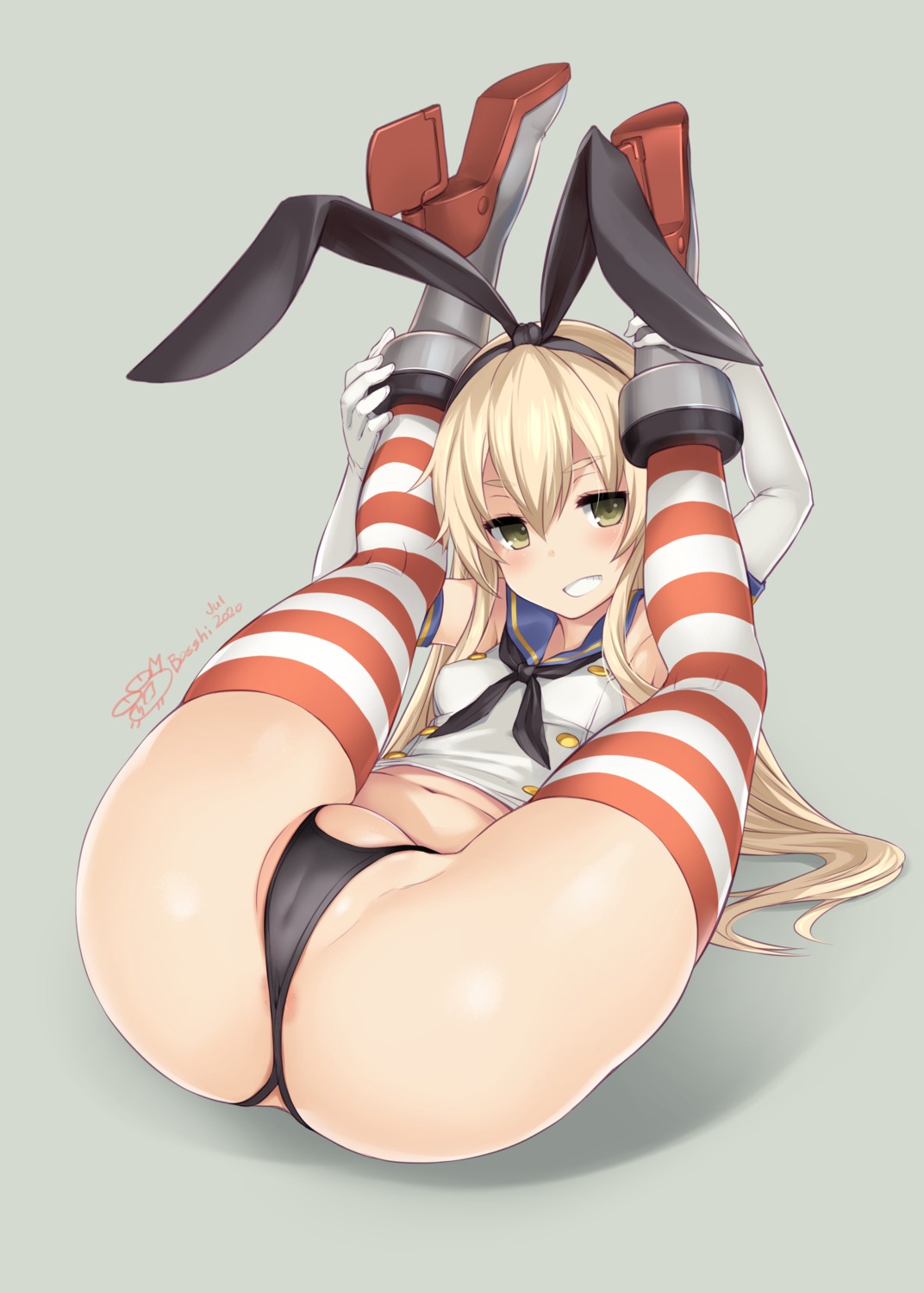 anus ass bosshi cameltoe heels kantai_collection loli pantsu seifuku shimakaze_(kancolle) thighhighs thong