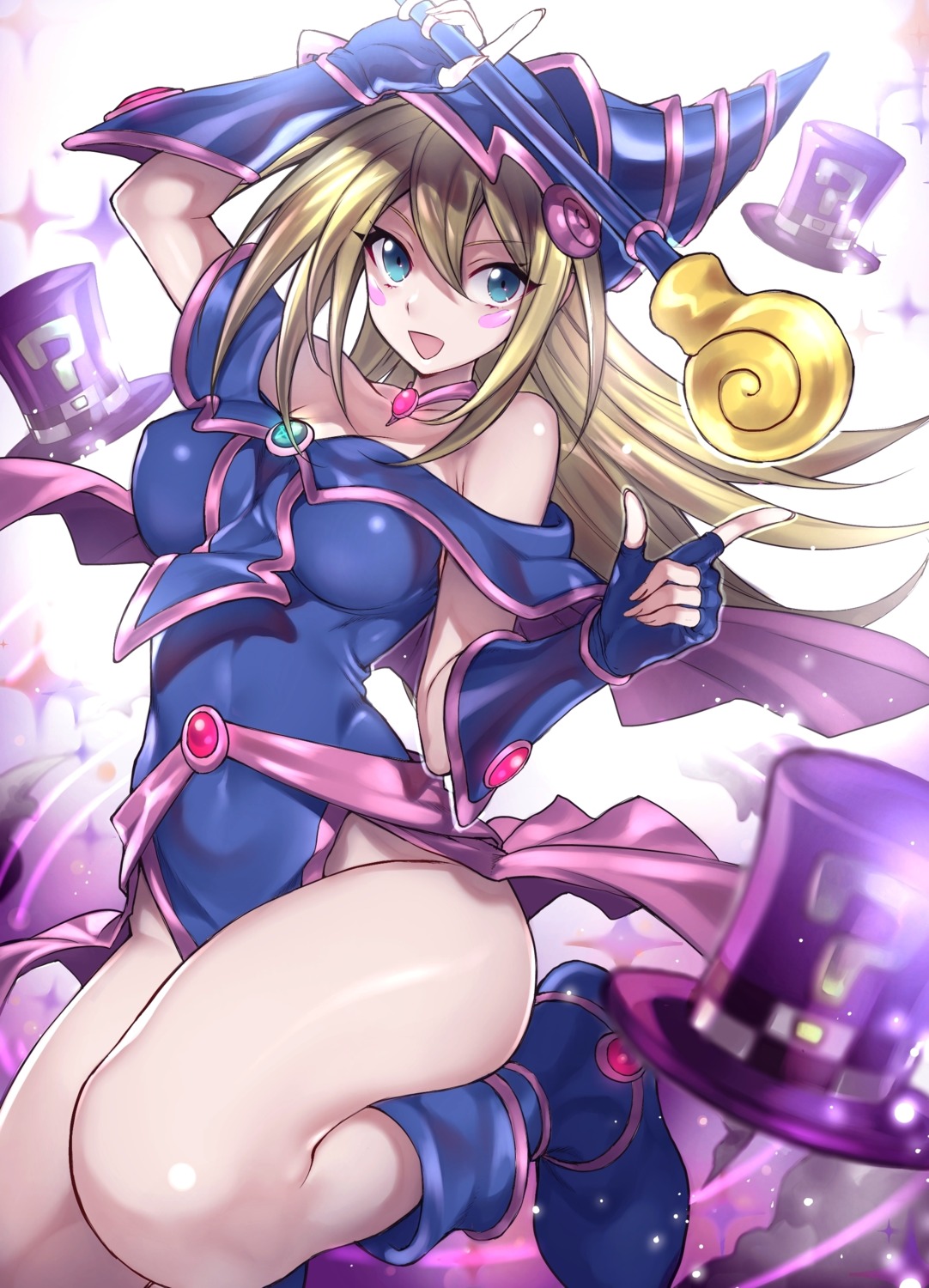 armor dark_magician_girl dress maruchi weapon yugioh