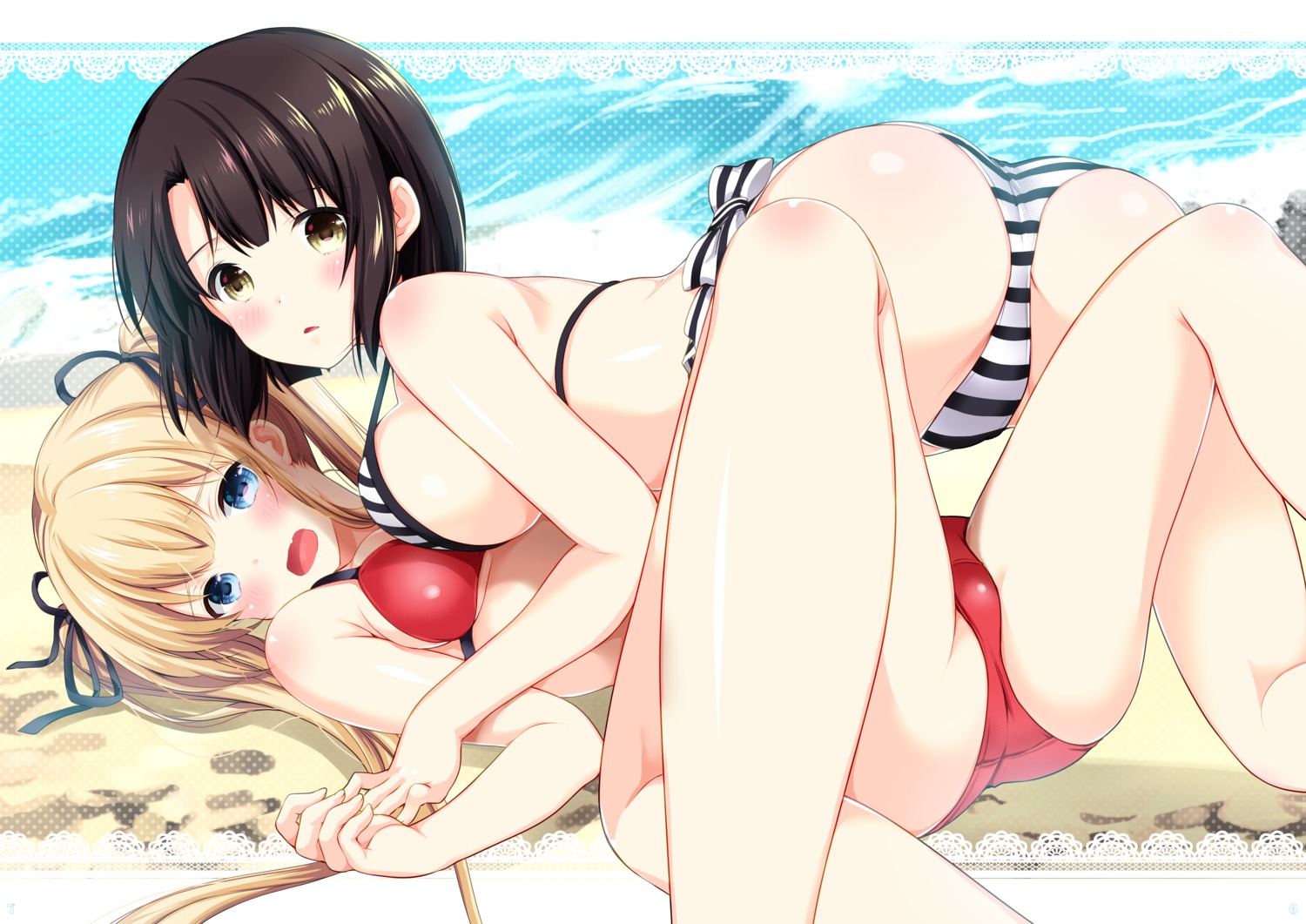 ass azuma_yuki bikini katou_megumi saenai_heroine_no_sodatekata sawamura_spencer_eriri swimsuits symmetrical_docking
