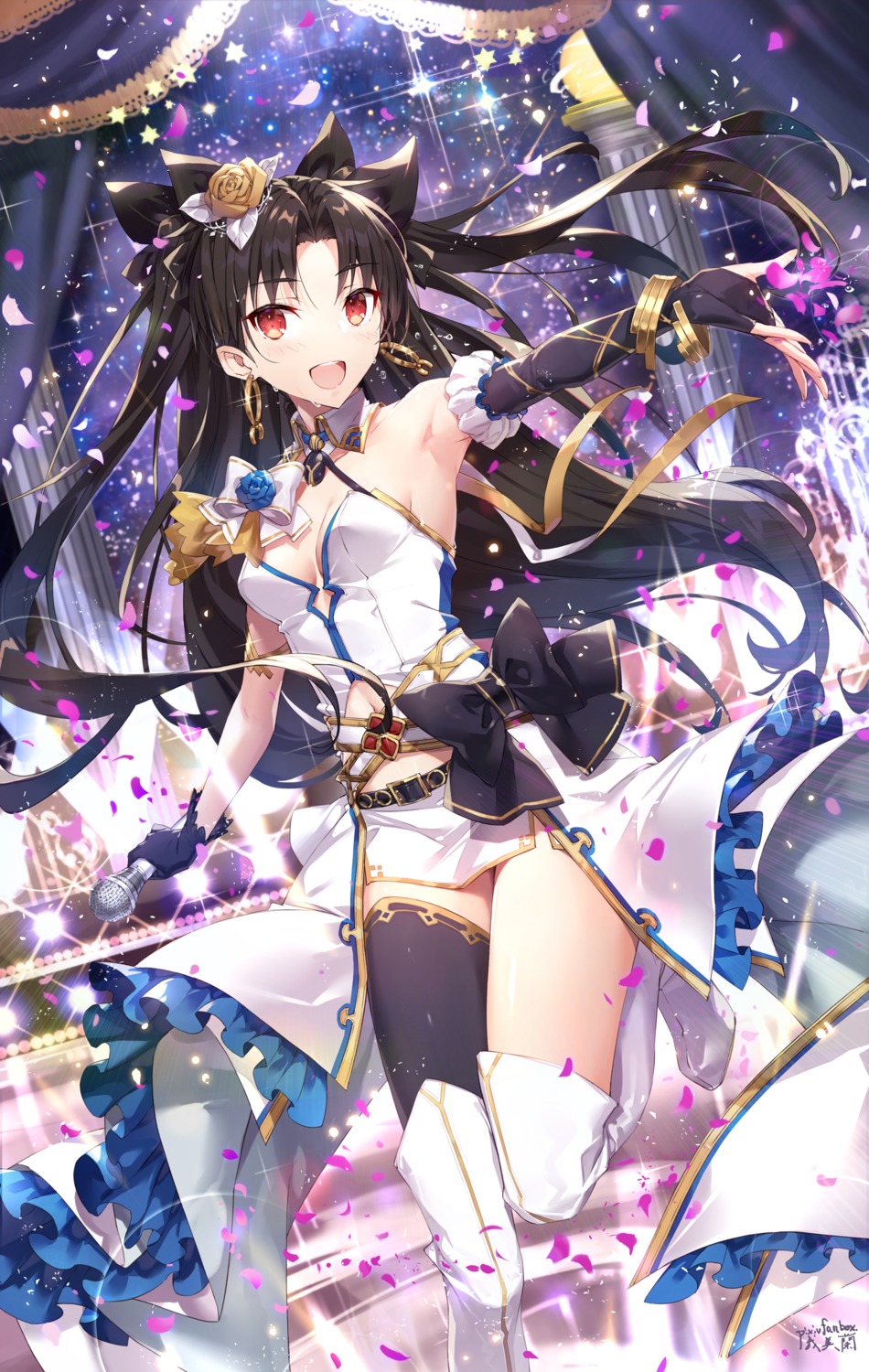 fate/grand_order gabiran ishtar_(fate/grand_order) no_bra thighhighs