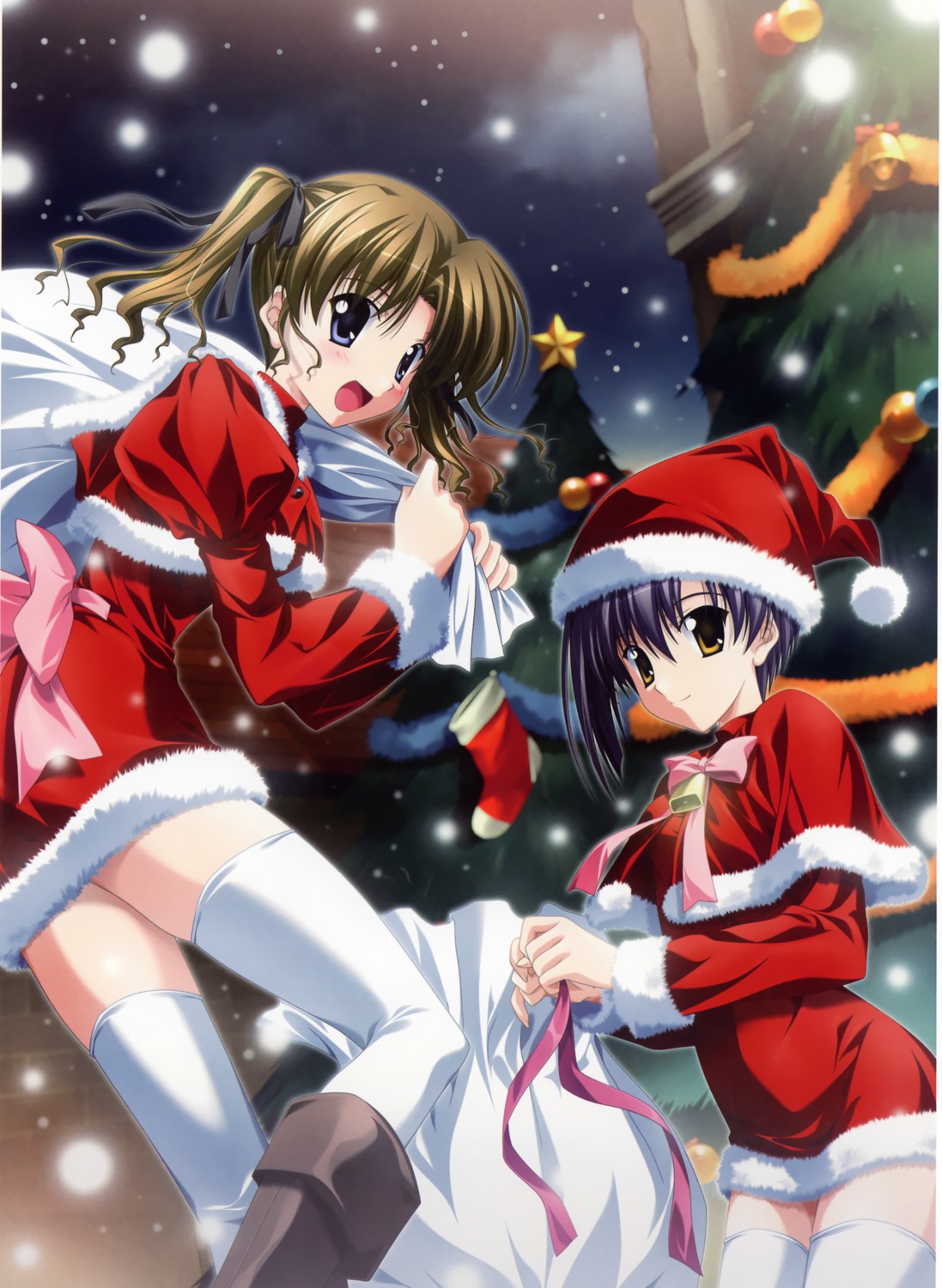 christmas ef_~a_fairytale_of_the_two~ hayama_mizuki nanao_naru shindou_kei thighhighs