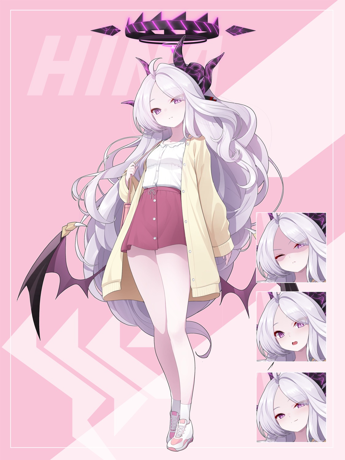 blue_archive devil expression halo horns koflif sorasaki_hina sweater wings