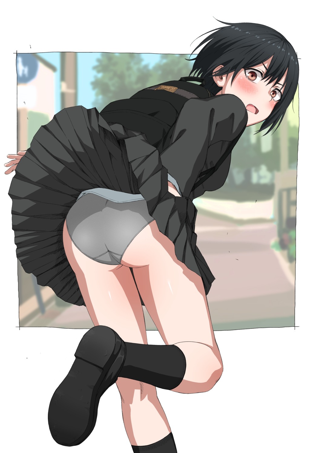 ass pantsu seifuku skirt_lift tuskryo