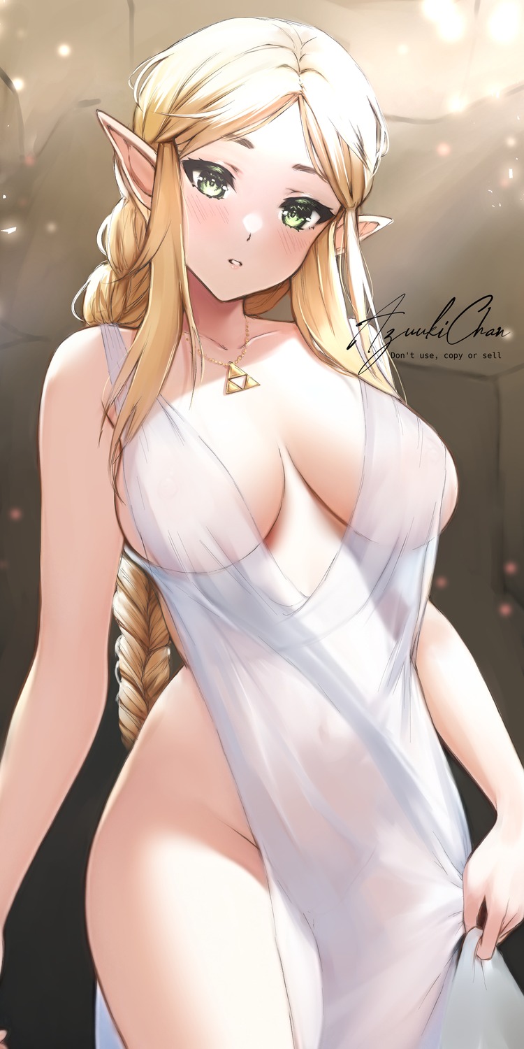 azuukichan dress pointy_ears princess_zelda see_through the_legend_of_zelda