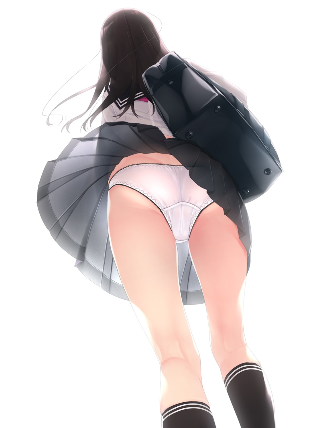 ass cameltoe murakami_suigun pantsu see_through seifuku skirt_lift