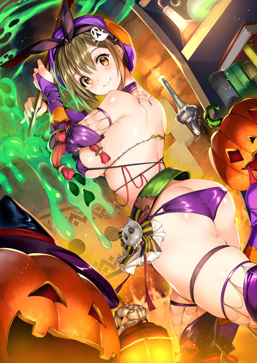 ass atelier atelier_ryza bra garter halloween pantsu reisalin_stout tamiya_akito thighhighs