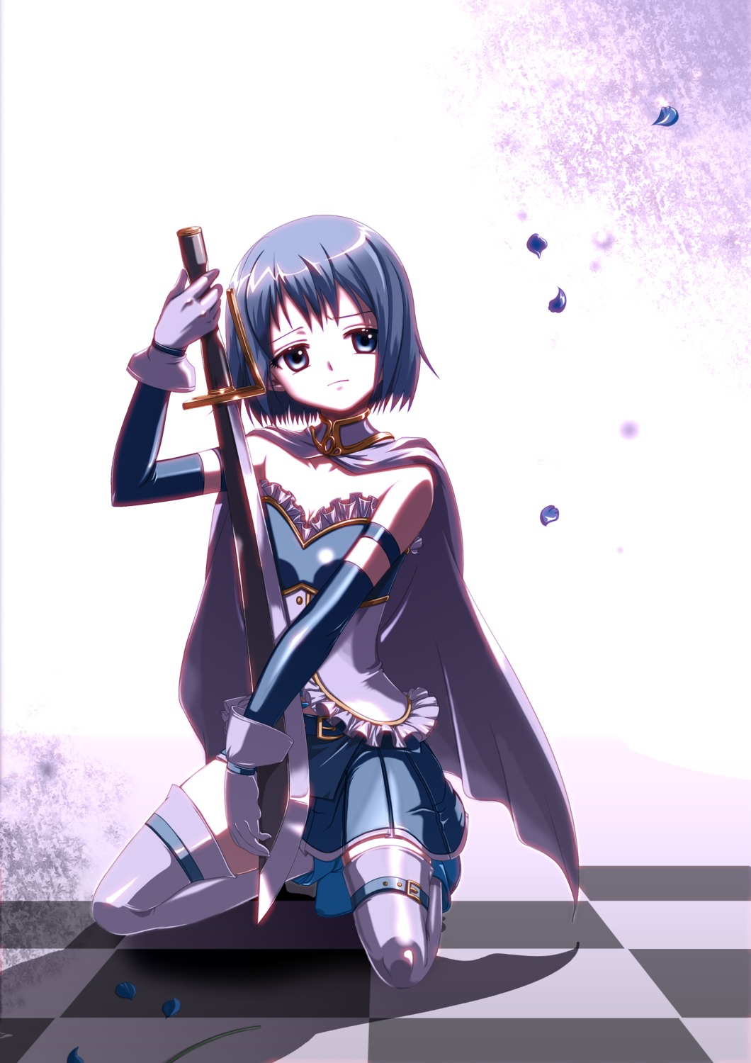 cleavage hayosena mahou_shoujo_madoka_magica miki_sayaka sword thighhighs