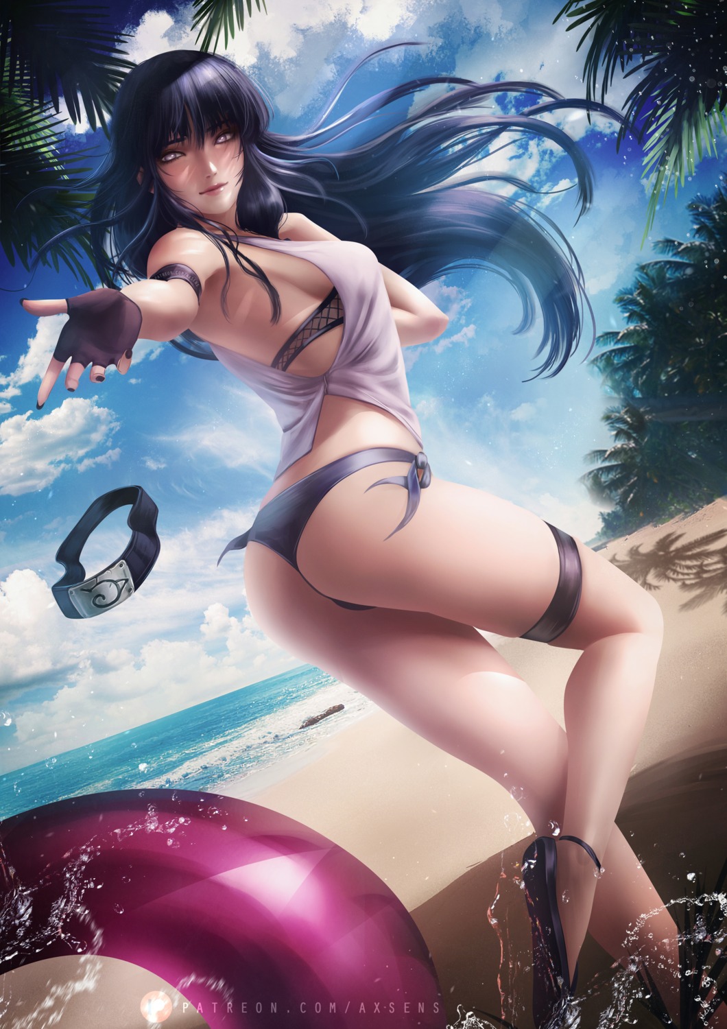 ass axsens bikini garter hyuuga_hinata naruto swimsuits thong wet