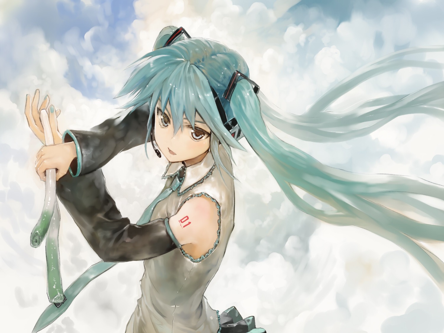 bob hatsune_miku headphones tattoo vocaloid