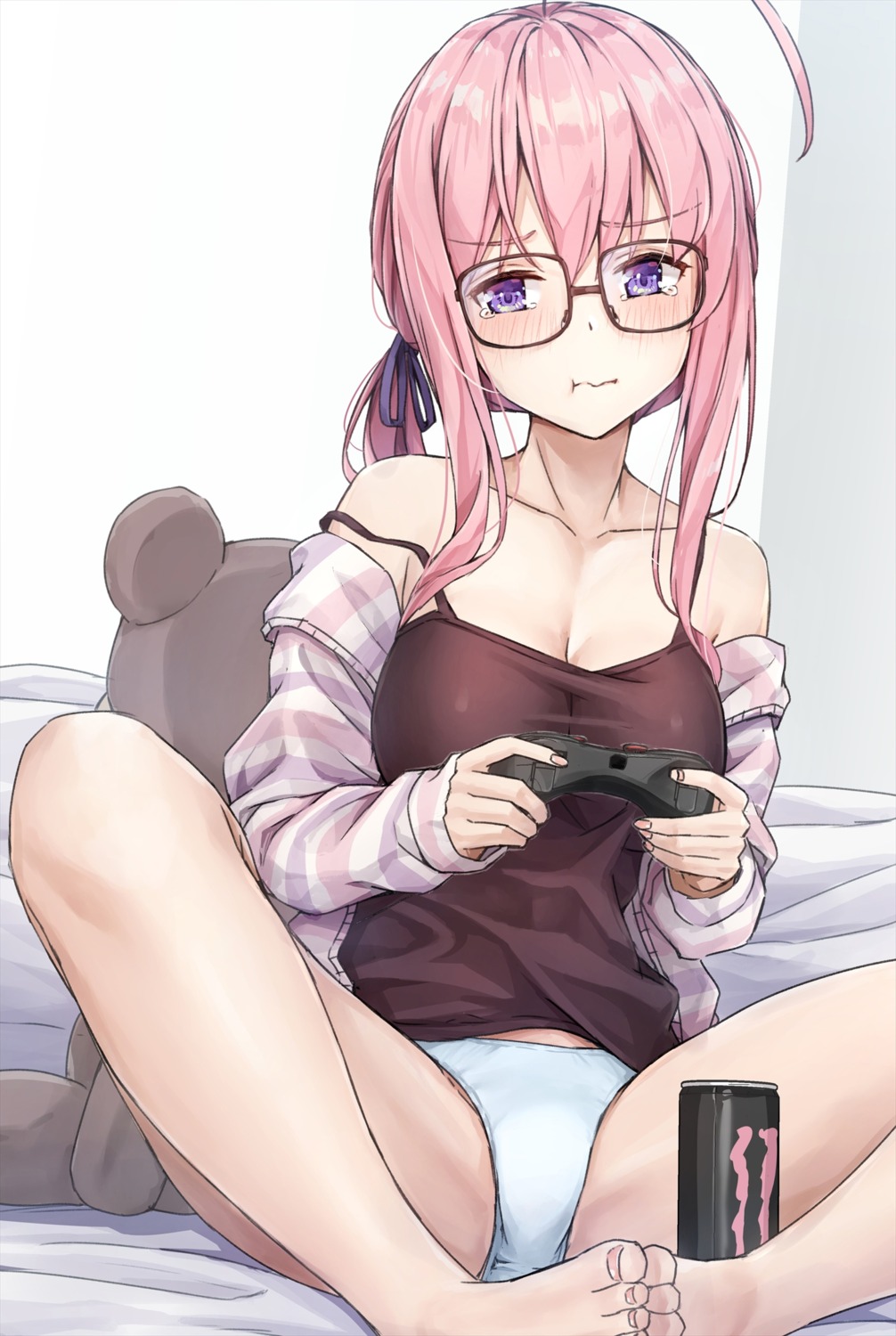 cleavage ideura_shizuri kotatsu_(kotatsu358) megane neet_kunoichi_to_nazeka_dousei_hajimemashita pantsu