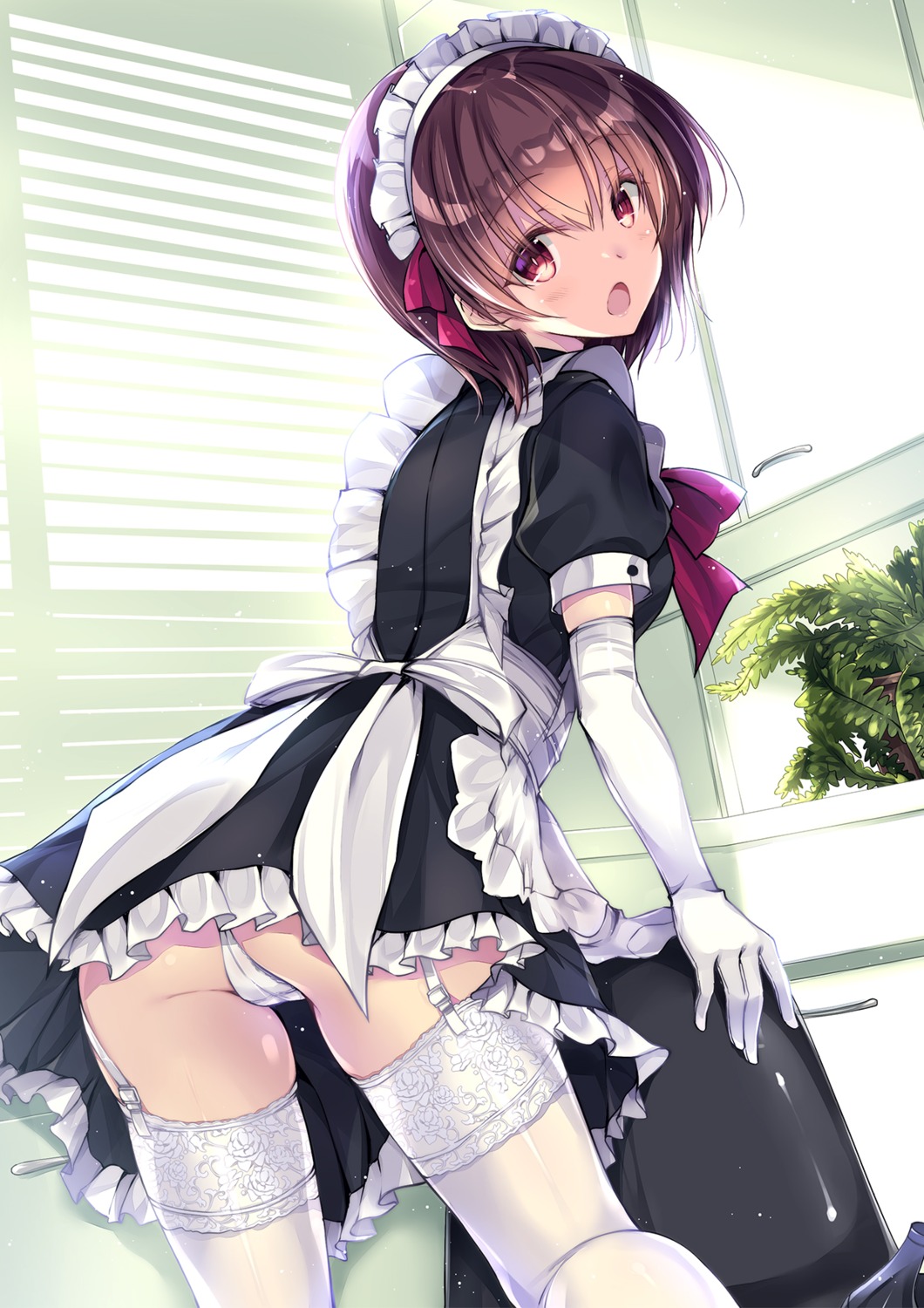 ass heels kobayashi_chisato maid pantsu stockings thighhighs