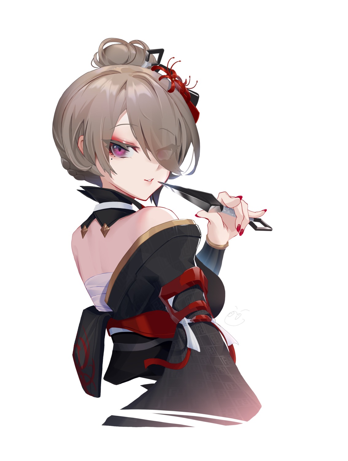 benghuai_xueyuan honkai_impact japanese_clothes sarashi weapon wucanming