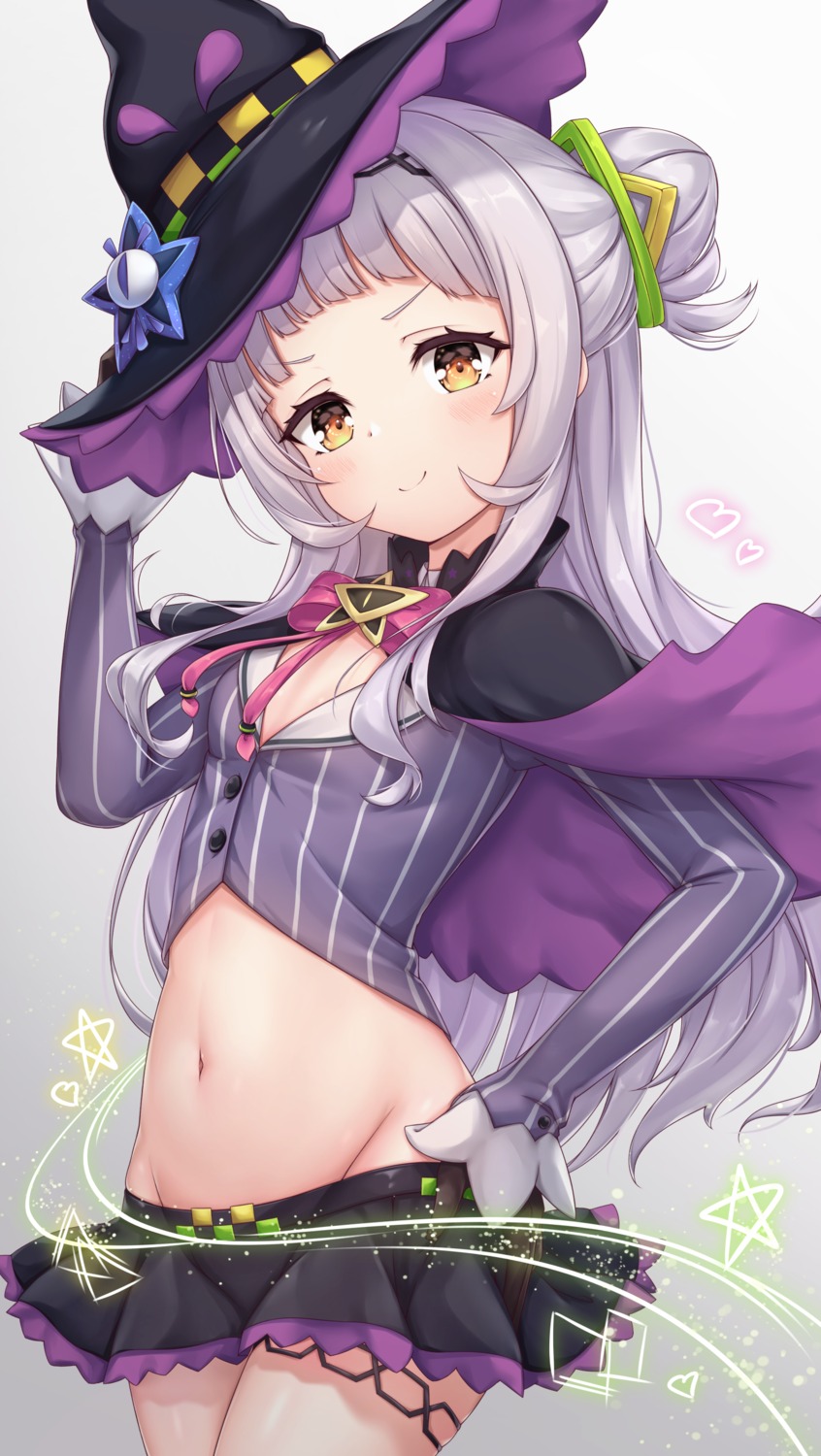 arata_(xin) garter hololive loli murasaki_shion no_bra nopan skirt_lift witch