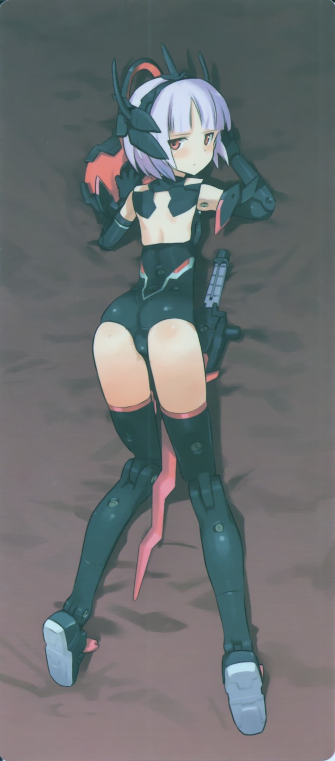 ass bodysuit busou_shinki card fixme loli overfiltered scanning_artifacts shimada_humikane thighhighs