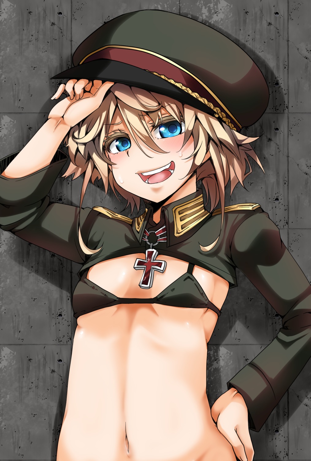 bikini_top cleavage hal_(goshujinsama_no_omochabako) swimsuits tanya_degurechaff underboob uniform youjo_senki