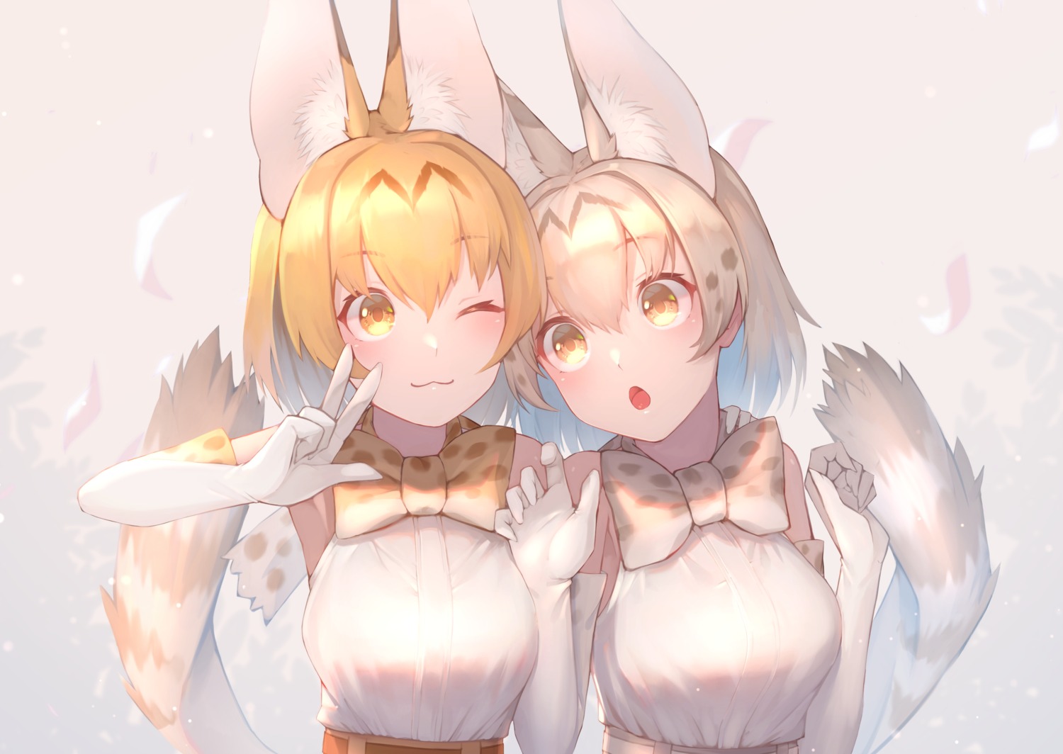 animal_ears kemono_friends serval st.takuma tail white_serval yuri