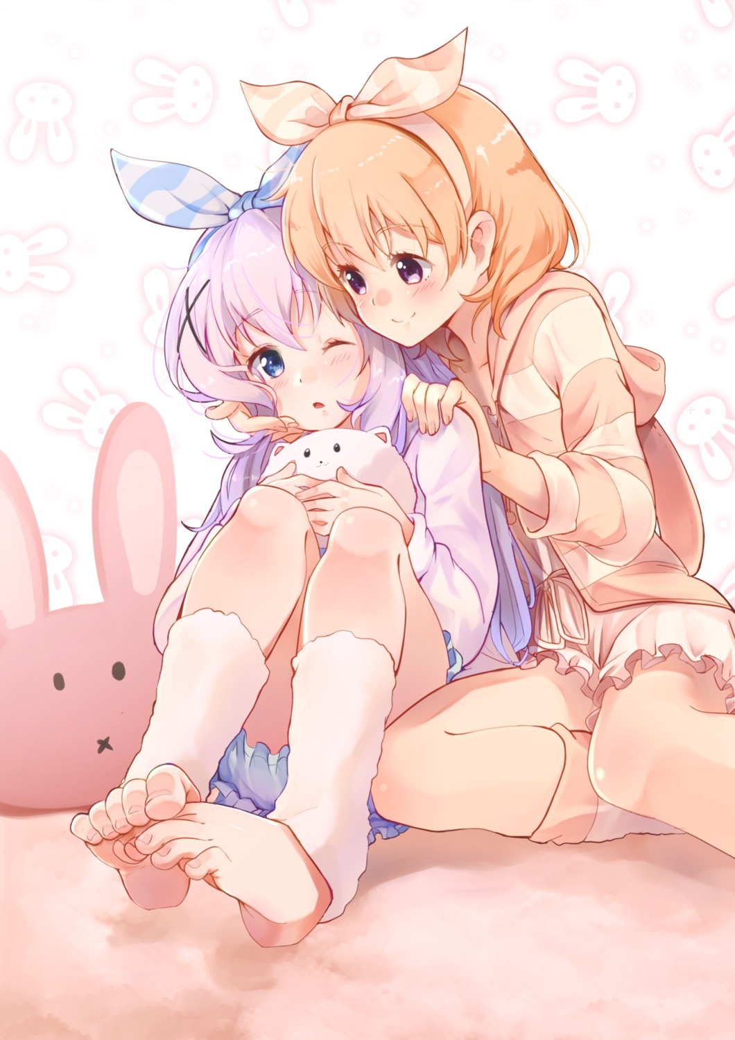 bloomers casino_(casinoep) dicebomb feet gochuumon_wa_usagi_desu_ka? hoto_cocoa kafuu_chino yuri