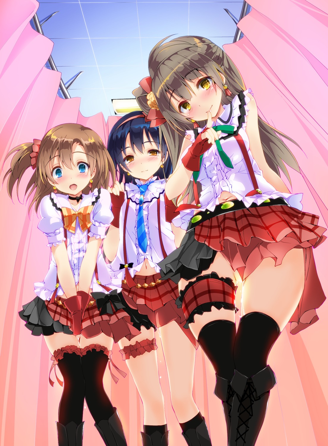 garter kousaka_honoka love_live! minami_kotori sonoda_umi thighhighs yagami_shuuichi