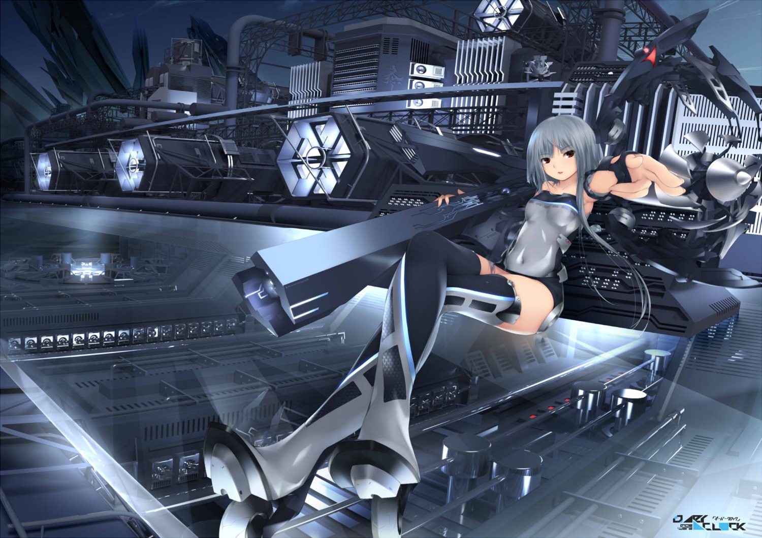 gun heels kopianget mecha mecha_musume thighhighs