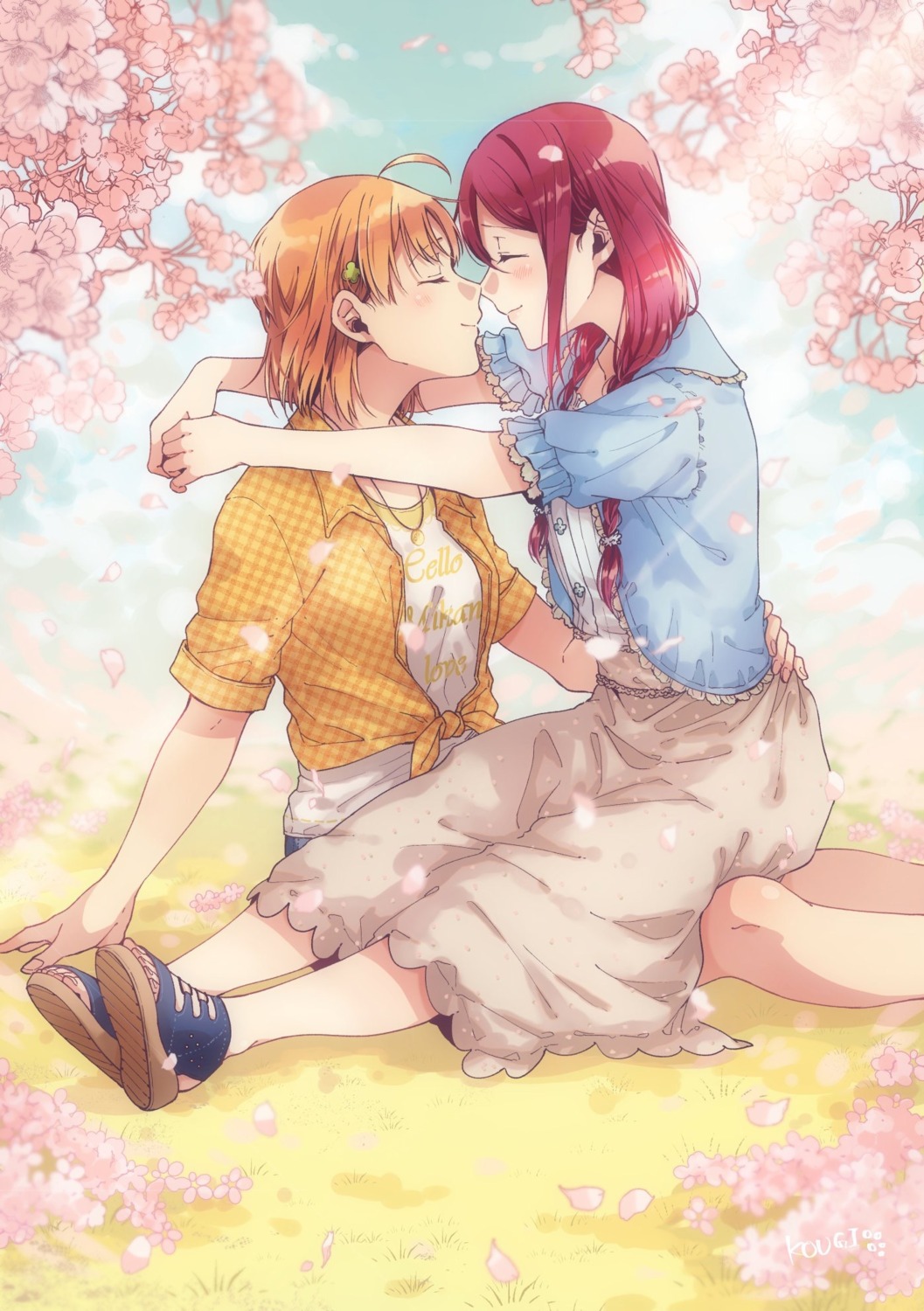 kougi_hiroshi love_live!_(series) love_live!_sunshine!! sakurauchi_riko takami_chika yuri