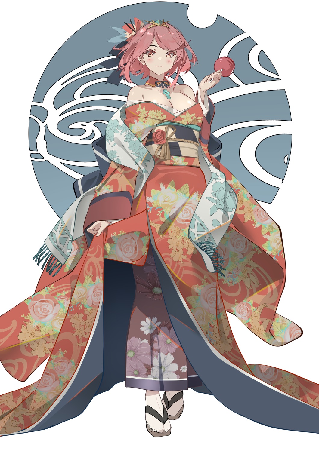 homura_(xenoblade_2) kimono no_bra open_shirt sydus xenoblade xenoblade_chronicles_2