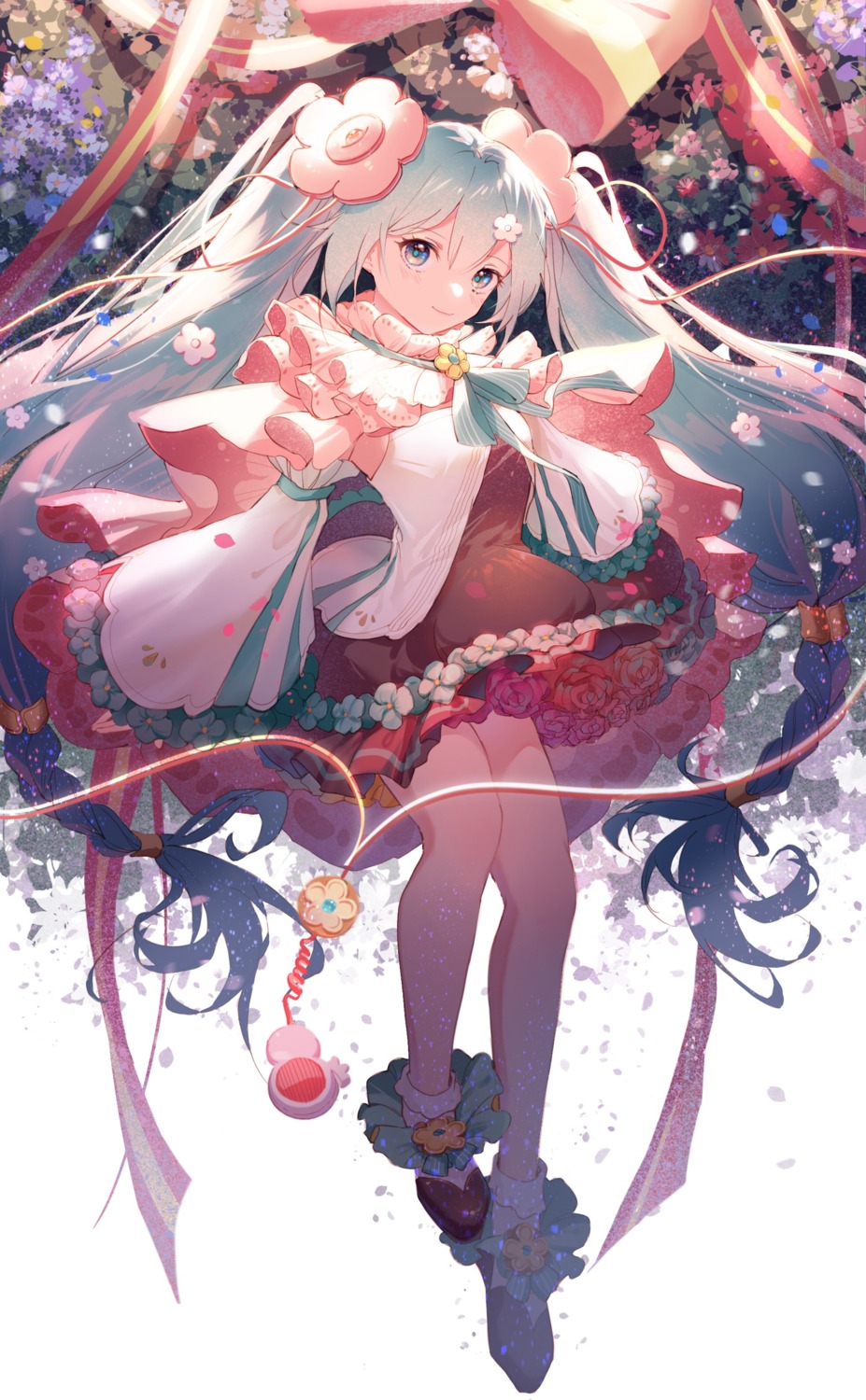 dress hatsune_miku magical_mirai ranol1215 skirt_lift vocaloid