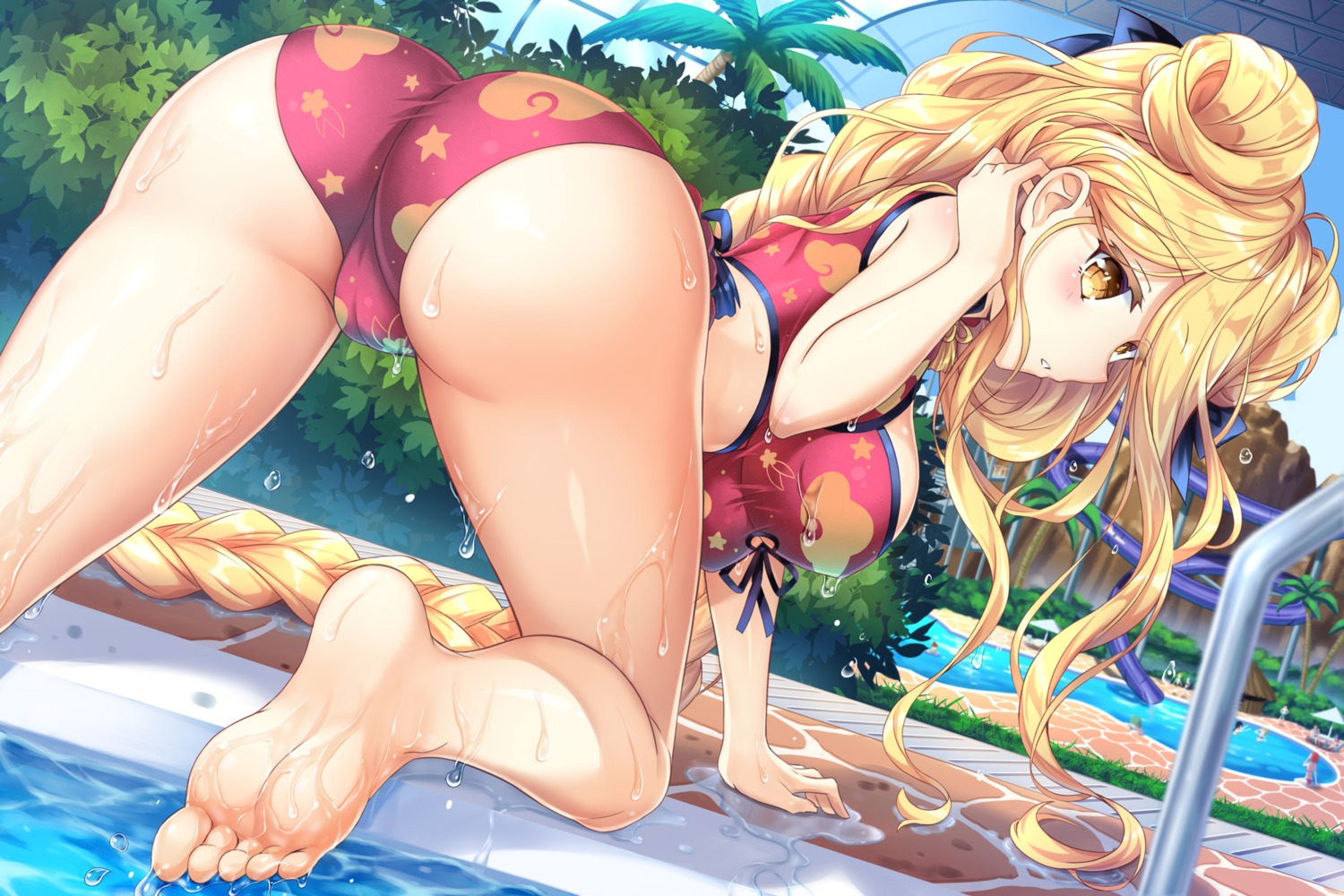 ass bikini cameltoe date_a_live feet hoshimiya_mukuro swimsuits tsubasaki wet