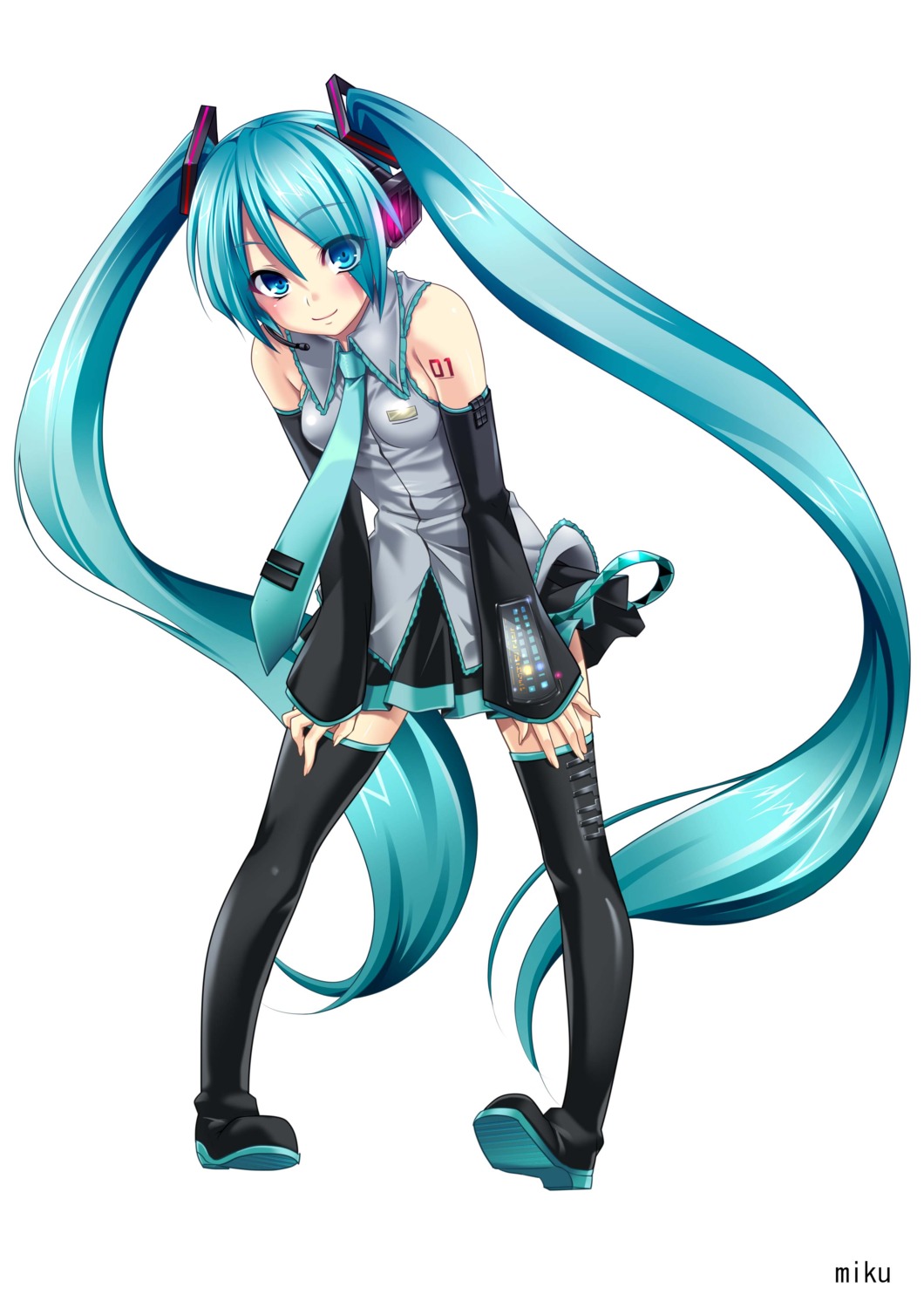 akagi_rio hatsune_miku thighhighs vocaloid