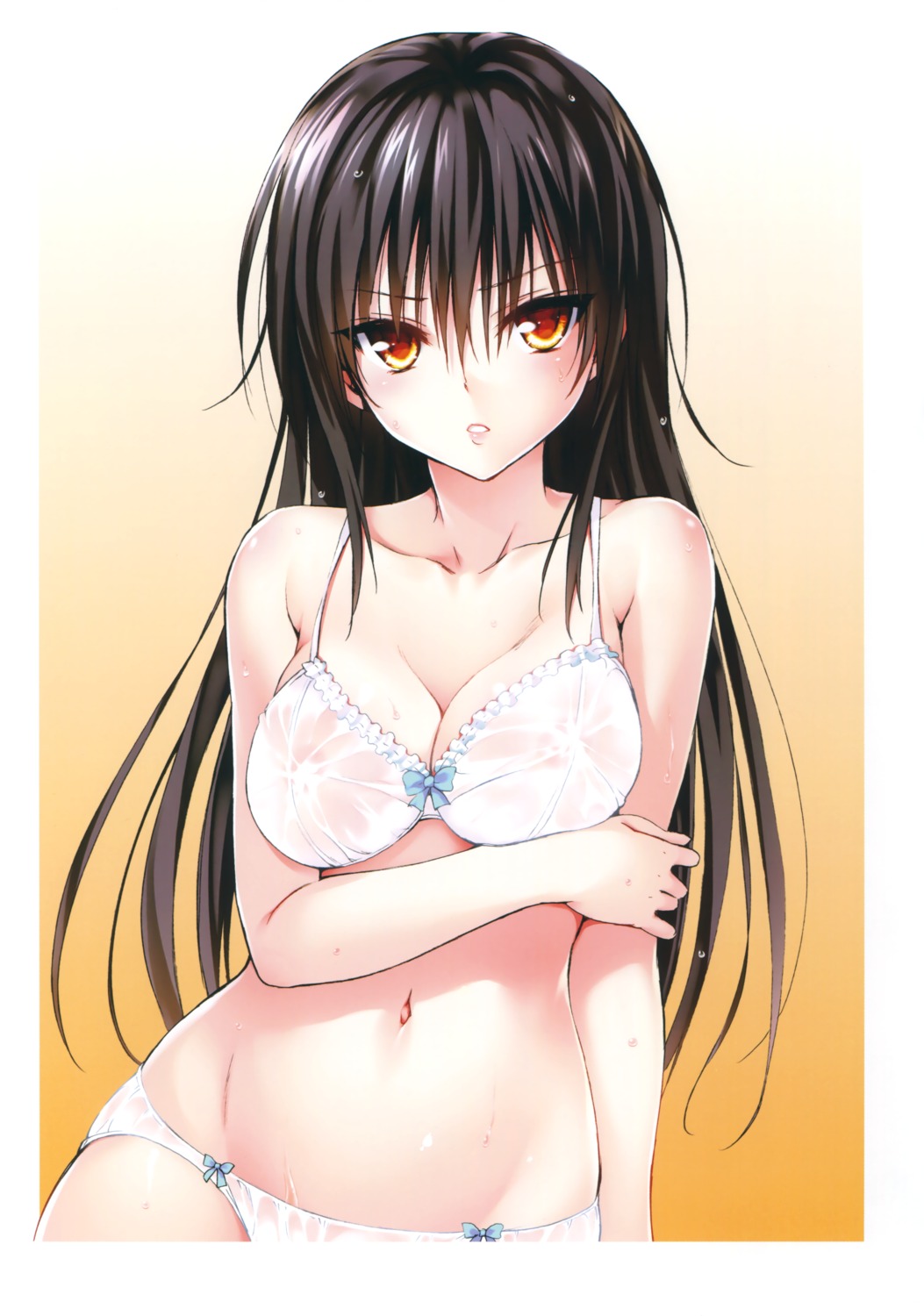 areola bra breast_hold kotegawa_yui pantsu see_through to_love_ru to_love_ru_darkness wet_clothes yabuki_kentarou