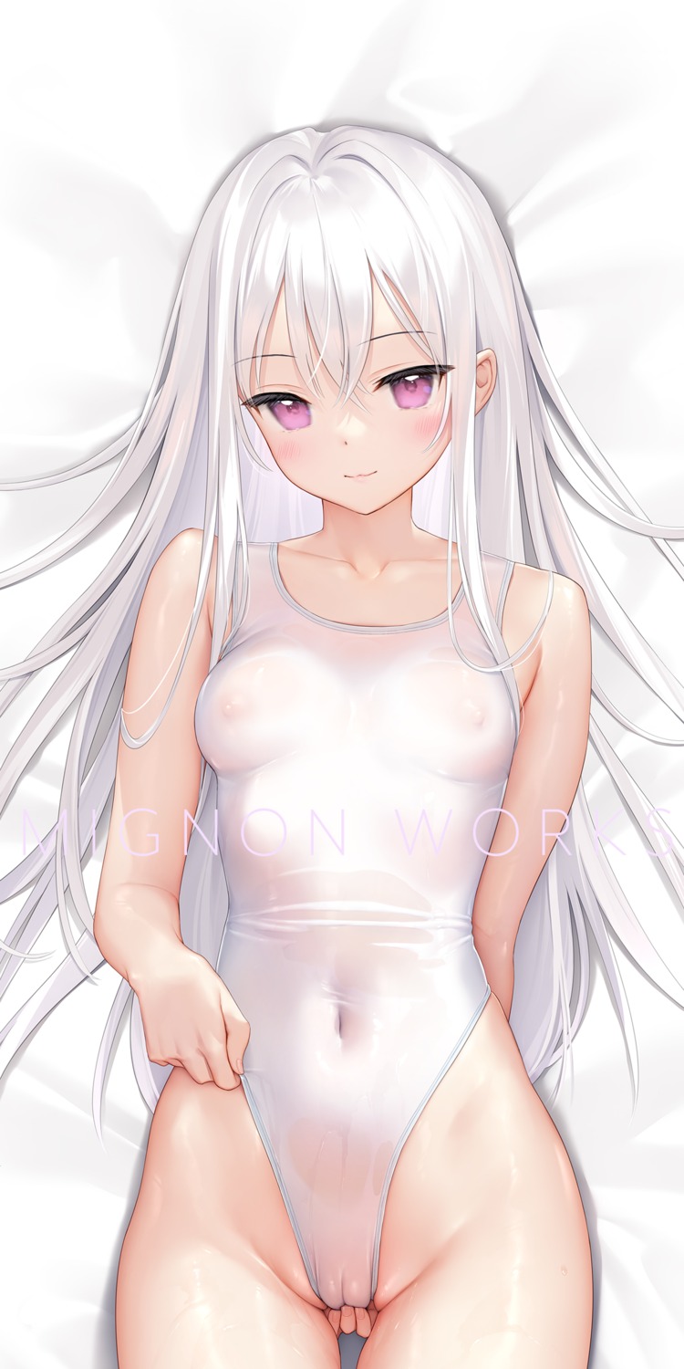 feet mignon nipples pussy see_through shiro_(mignon) swimsuits uncensored wet_clothes