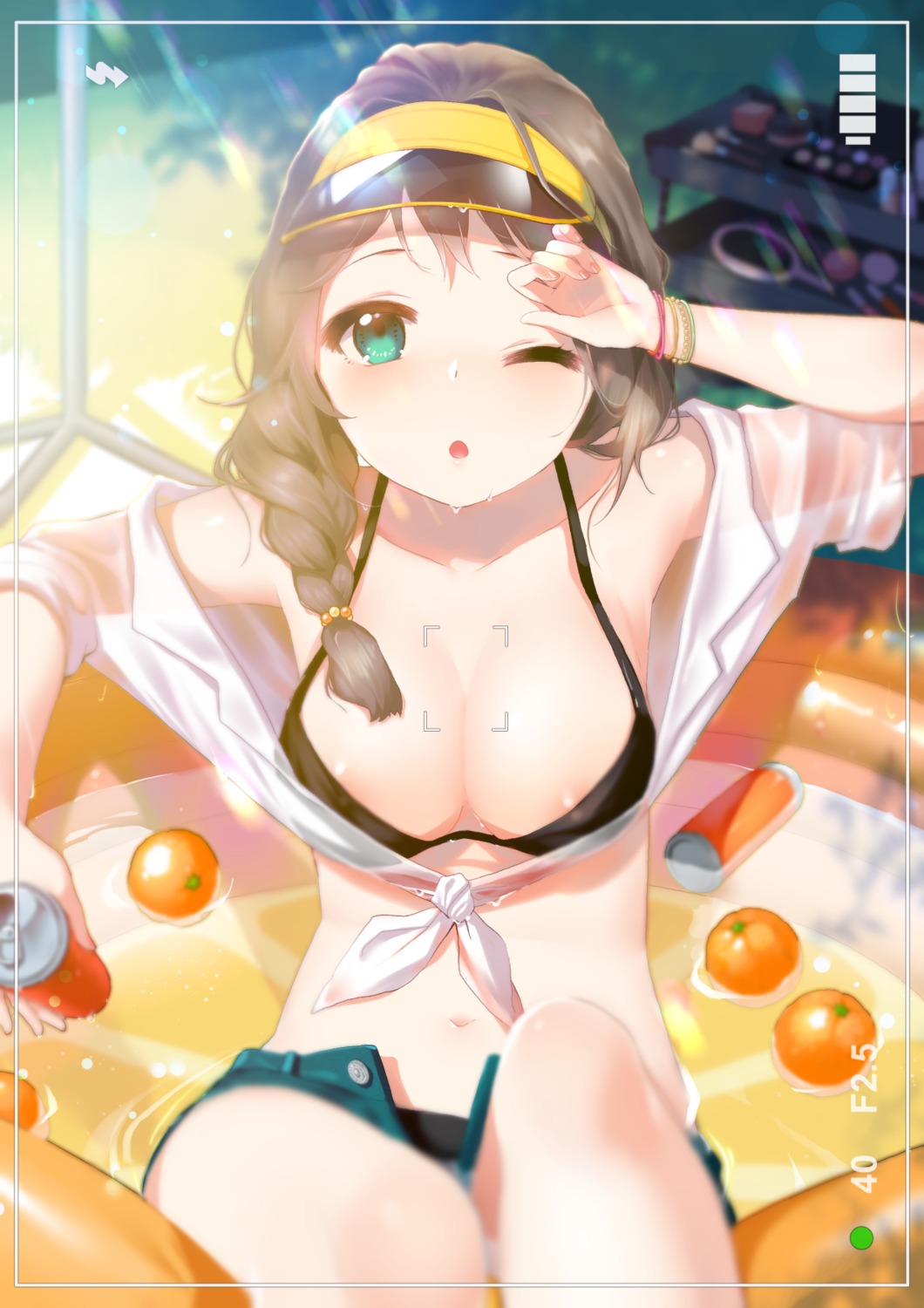 areola bikini cleavage nanona open_shirt see_through swimsuits wet wet_clothes