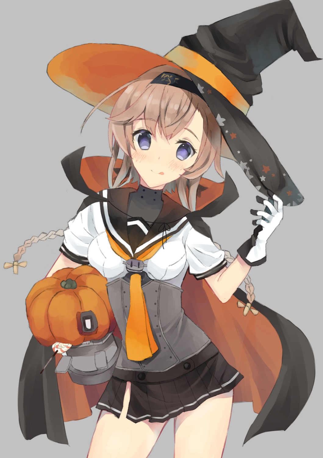 edel_(edelcat) halloween kantai_collection seifuku teruzuki_(kancolle) witch